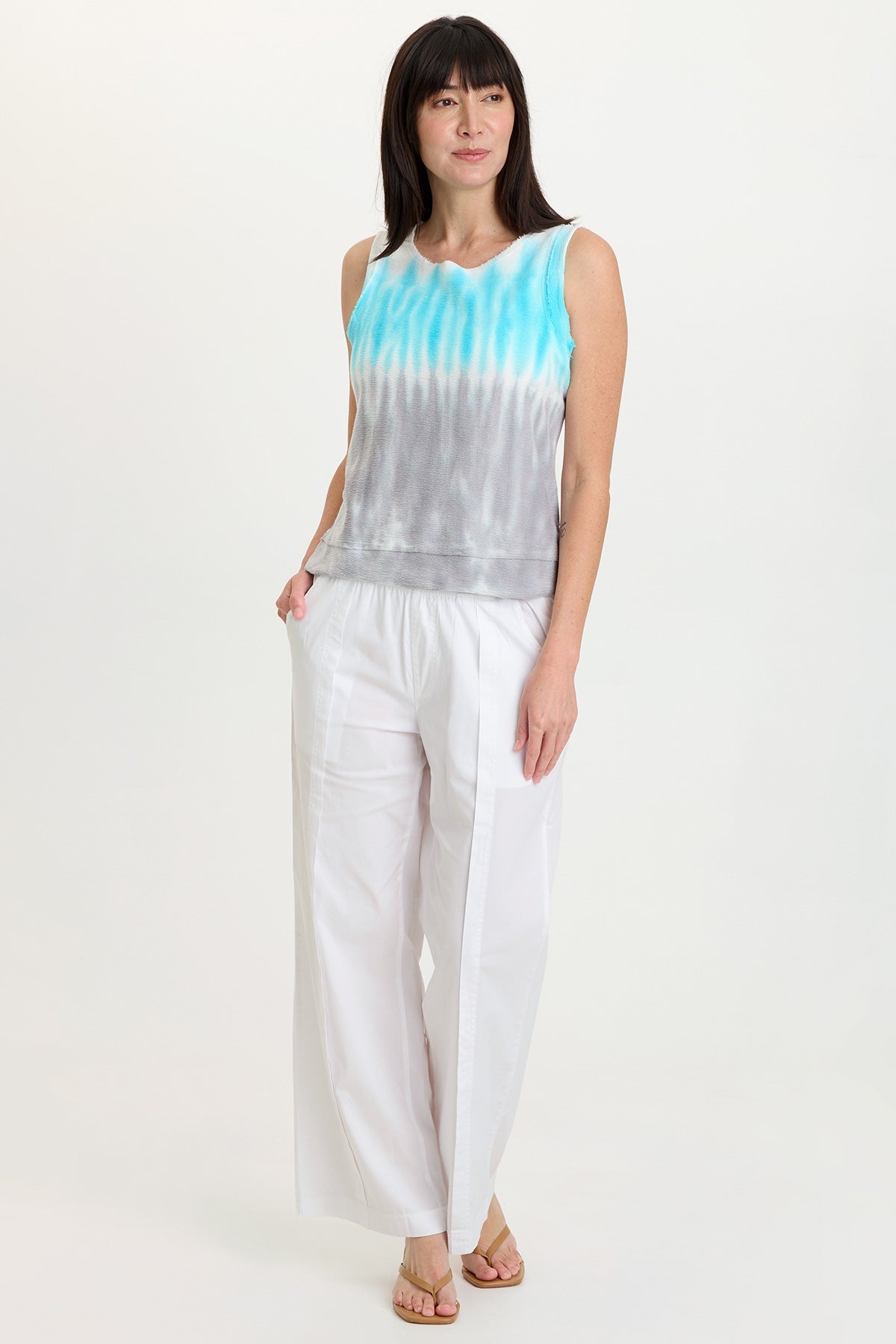 Wearables Ila Crepe Knit Raw Edge Tank 
