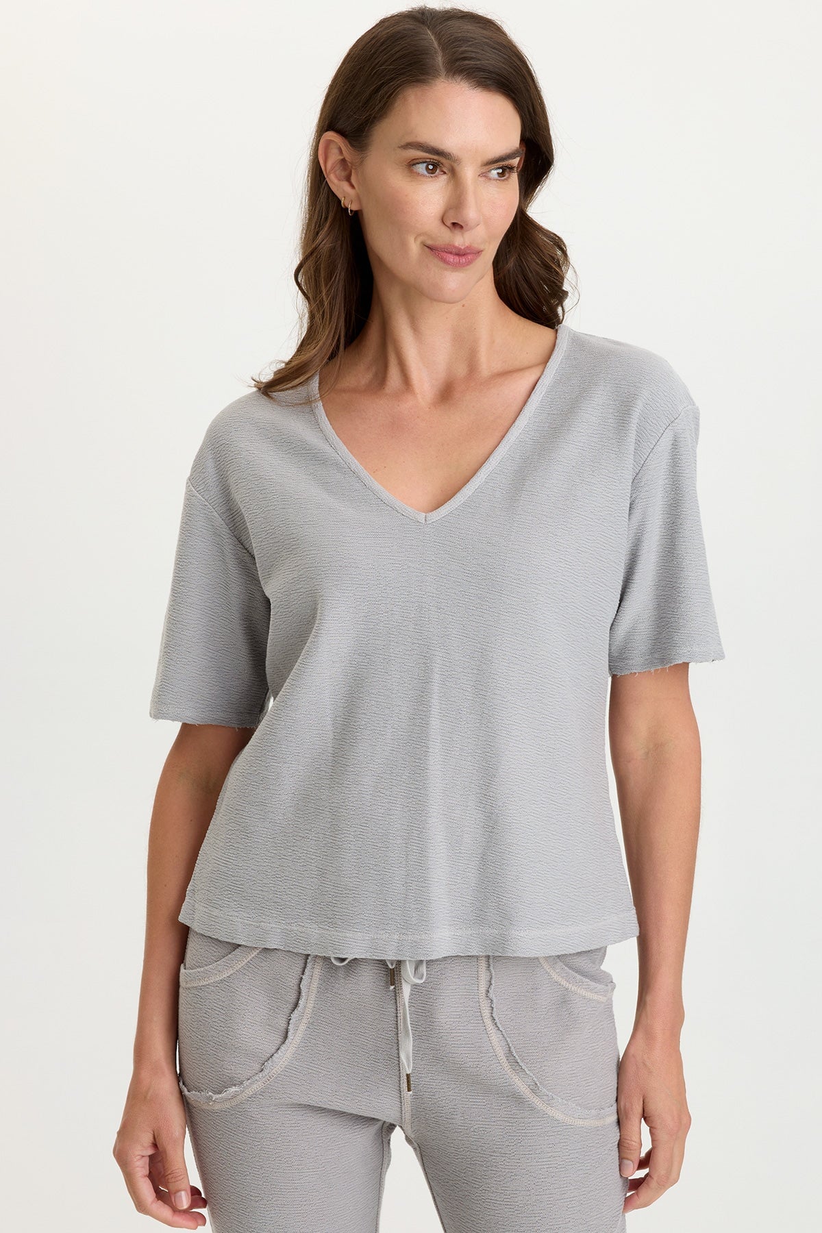 Wearables Lorn Crepe Knit V-Neck Tee 