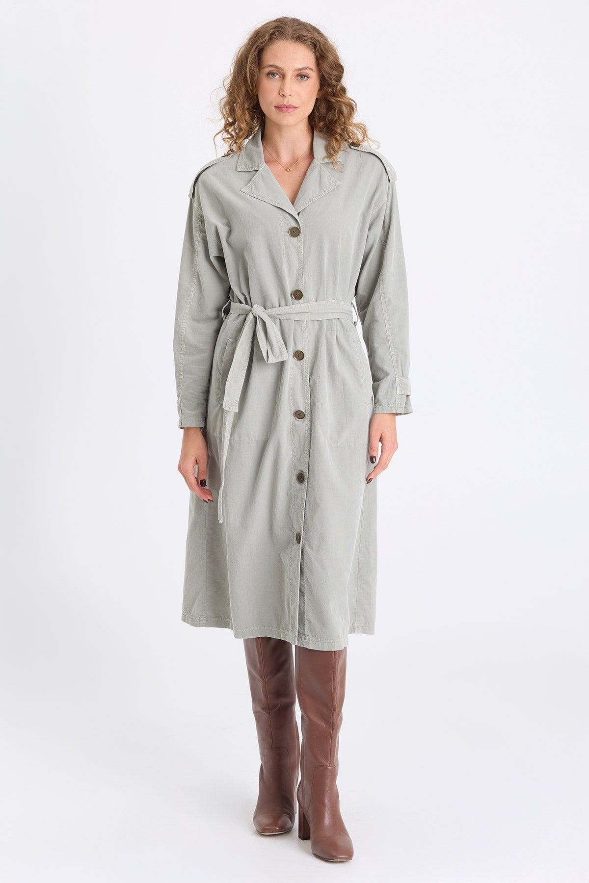 XCVI Harun Corduroy Belted Trench 