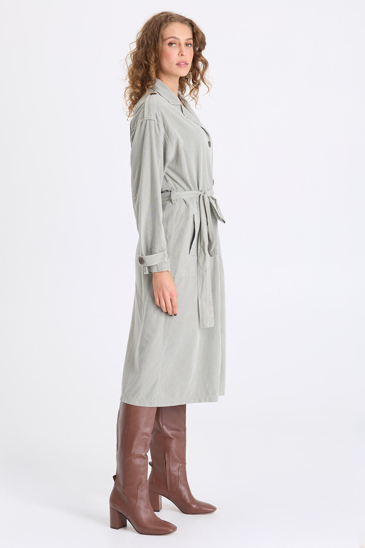 XCVI Harun Corduroy Belted Trench 