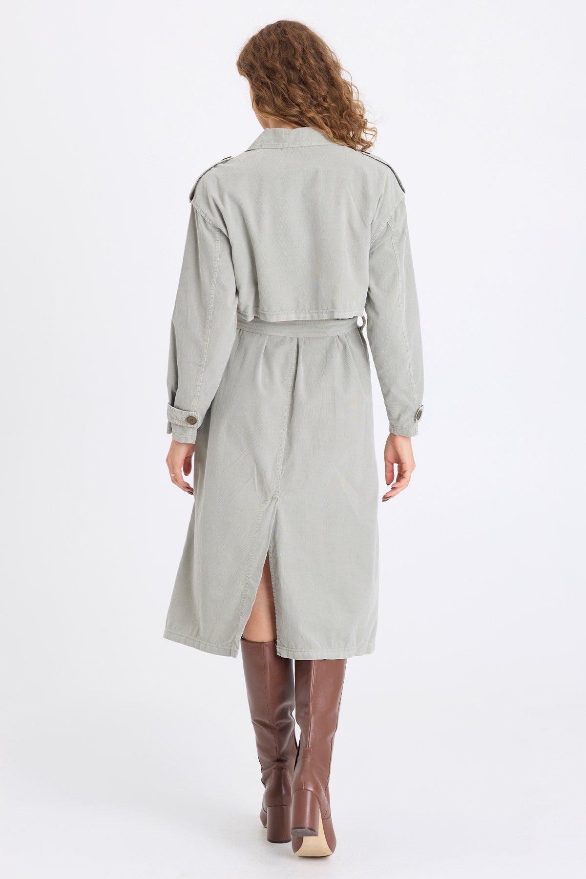 XCVI Harun Corduroy Belted Trench 