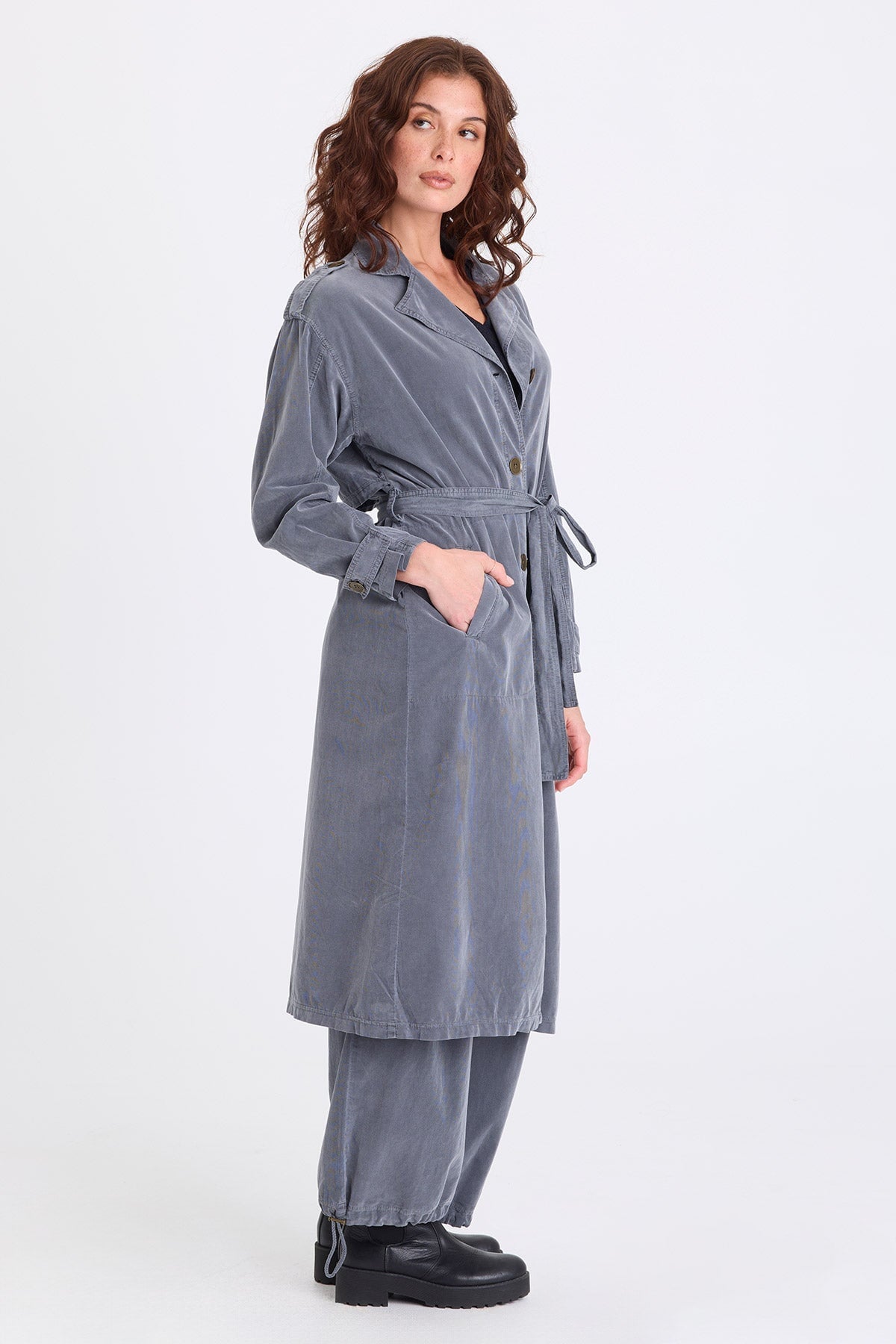 XCVI Harun Corduroy Belted Trench 