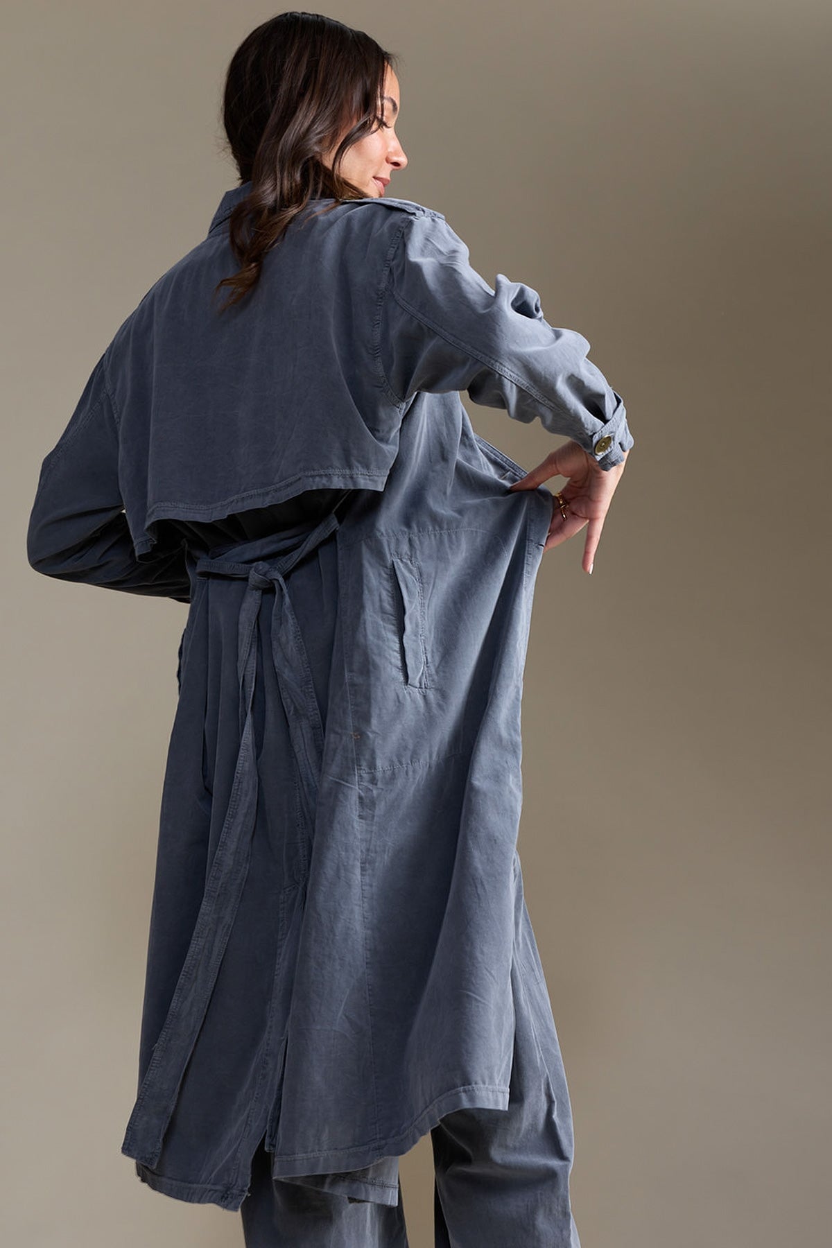 XCVI Harun Corduroy Belted Trench 
