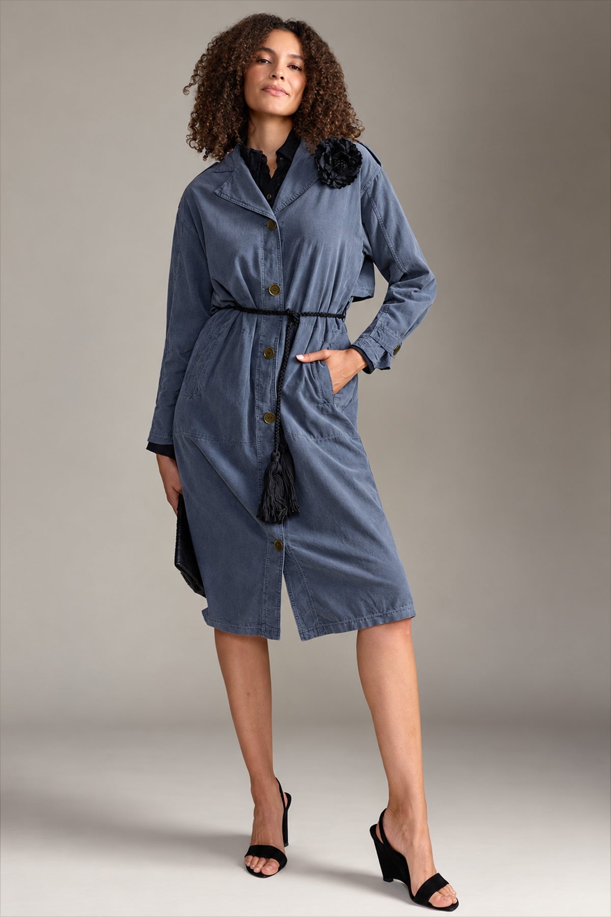 XCVI Harun Corduroy Belted Trench 