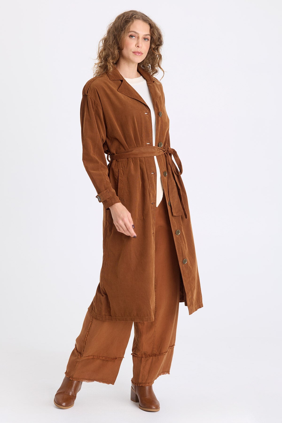 XCVI Harun Corduroy Belted Trench 
