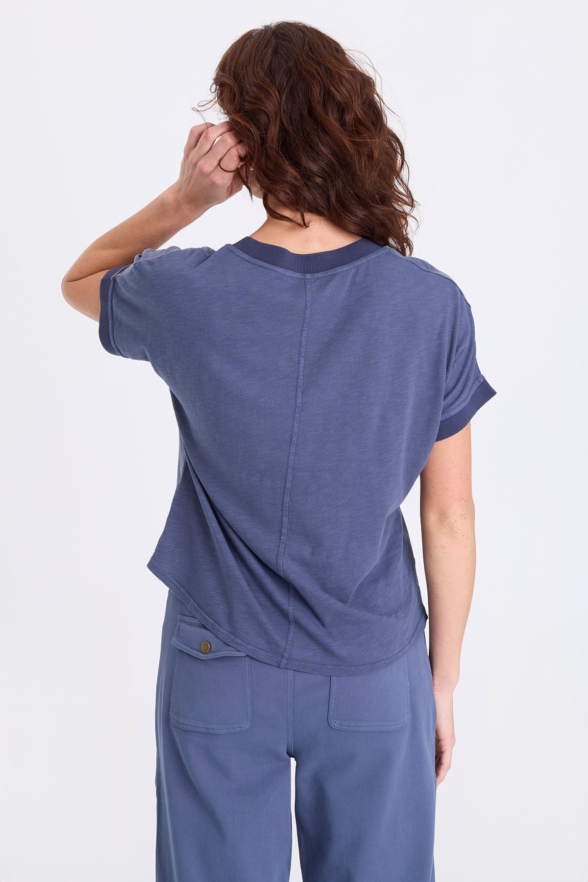 XCVI Hanno Soft Twill V-Neck Top 
