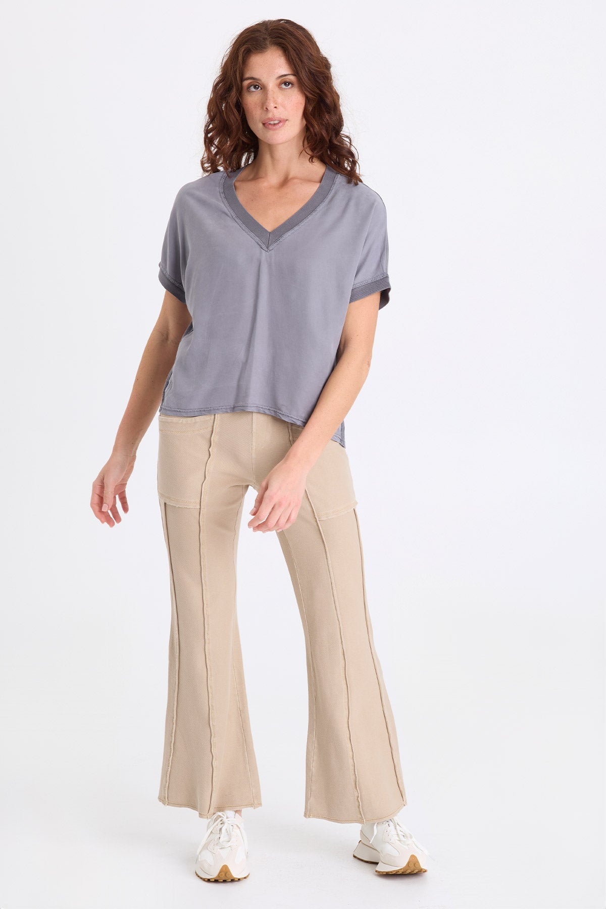 XCVI Hanno Soft Twill V-Neck Top 