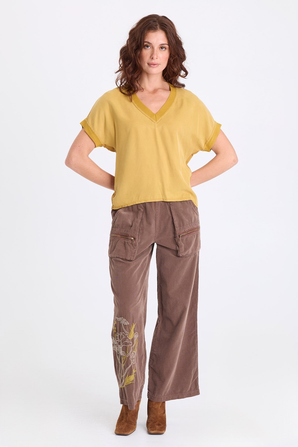 XCVI Aleks Embroidered Corduroy Pant 