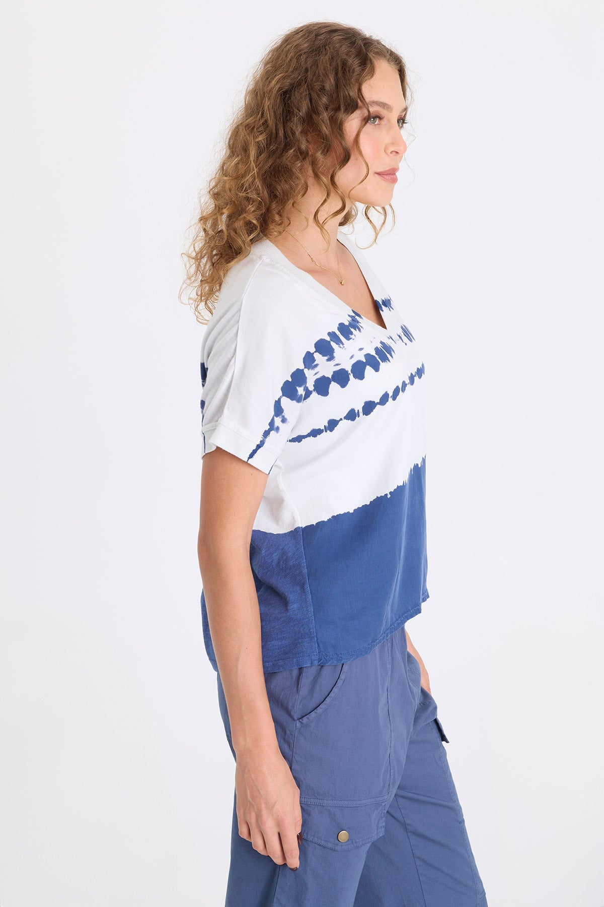 XCVI Hanno Soft Twill V-Neck Top 