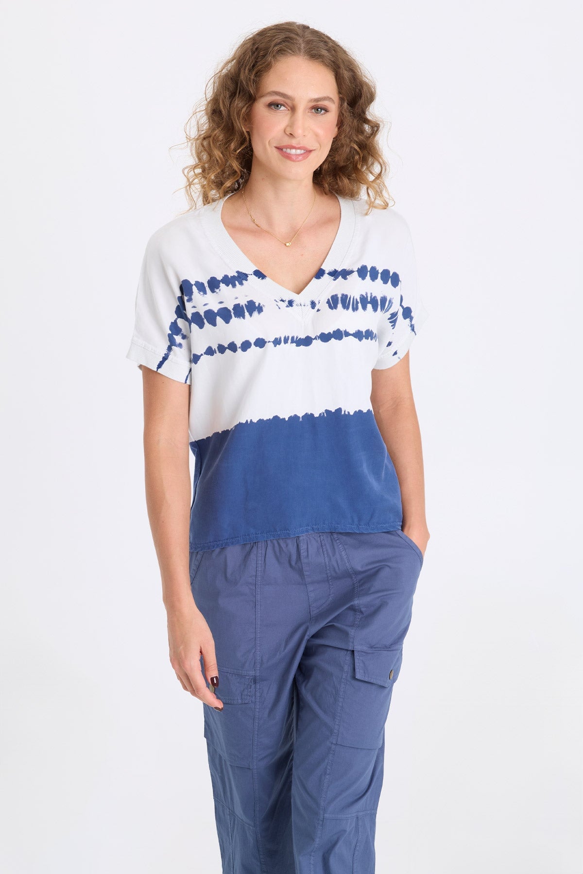 XCVI Hanno Soft Twill V-Neck Top 