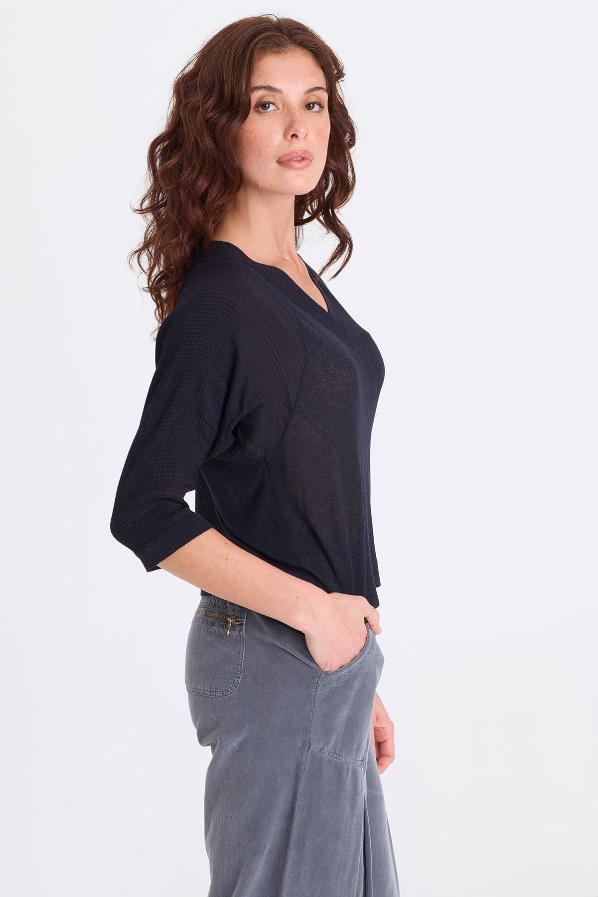 XCVI Mer Vivi Stripe V-Neck Top 