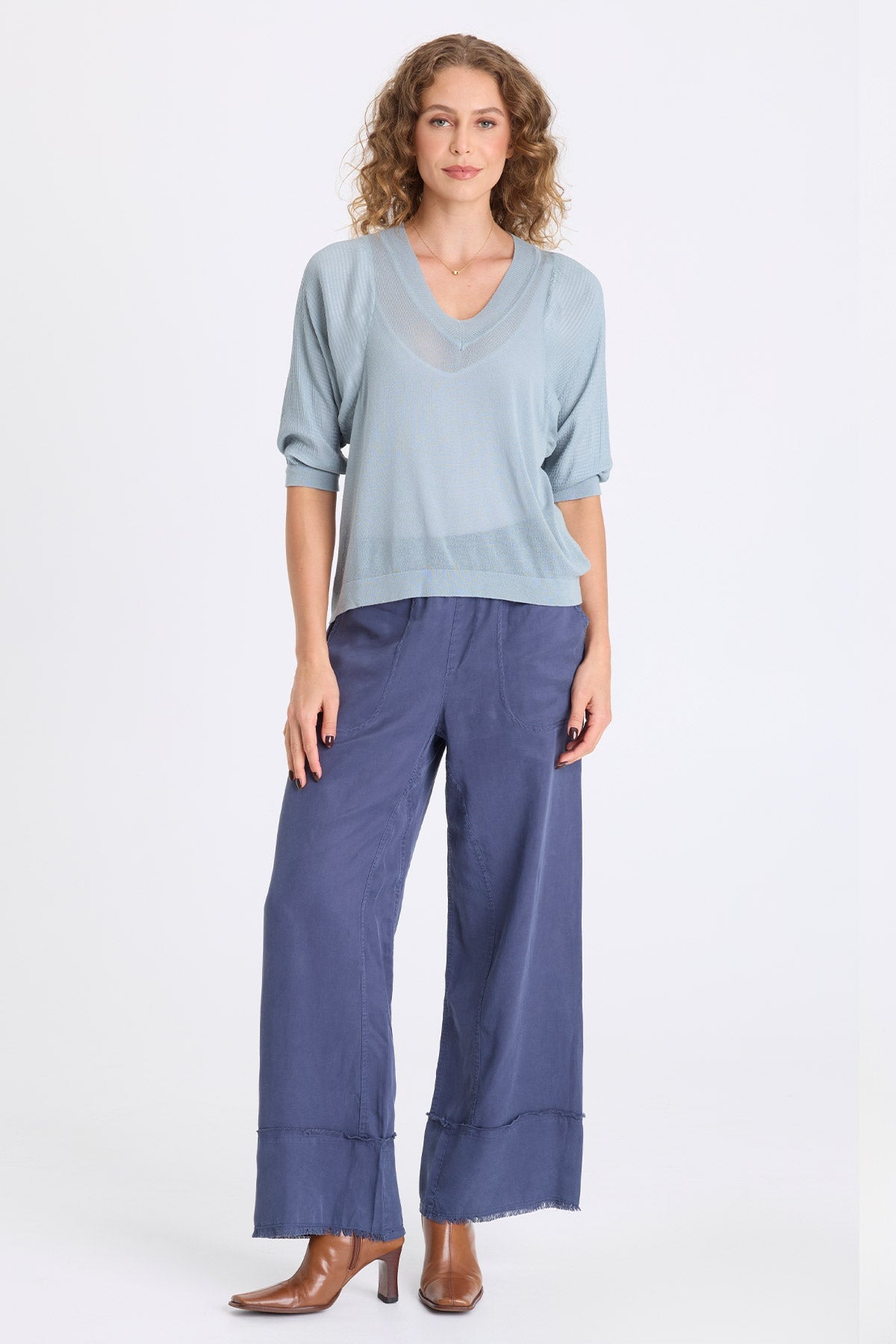 XCVI Mer Vivi Stripe V-Neck Top 
