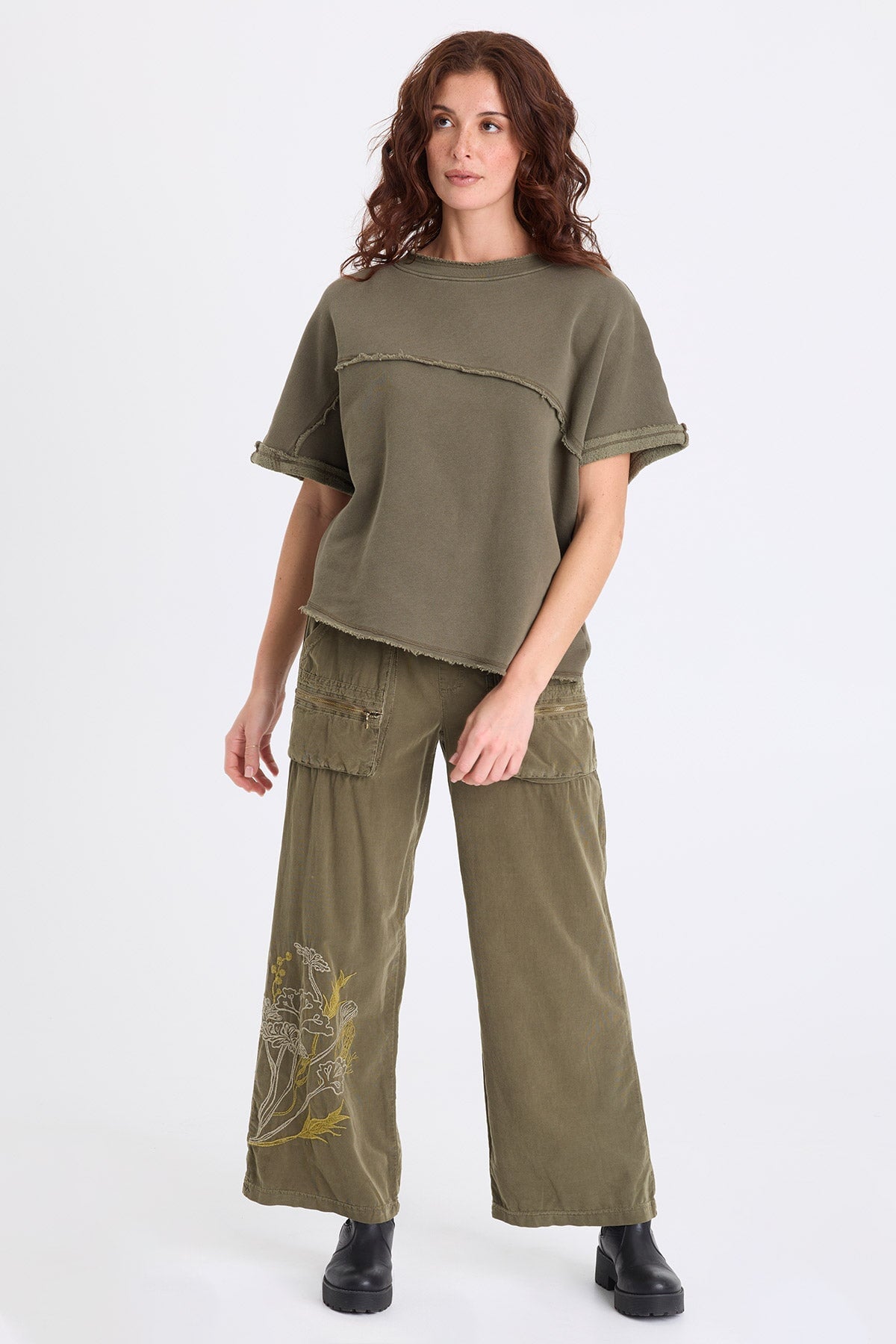 XCVI Aleks Embroidered Corduroy Pant 