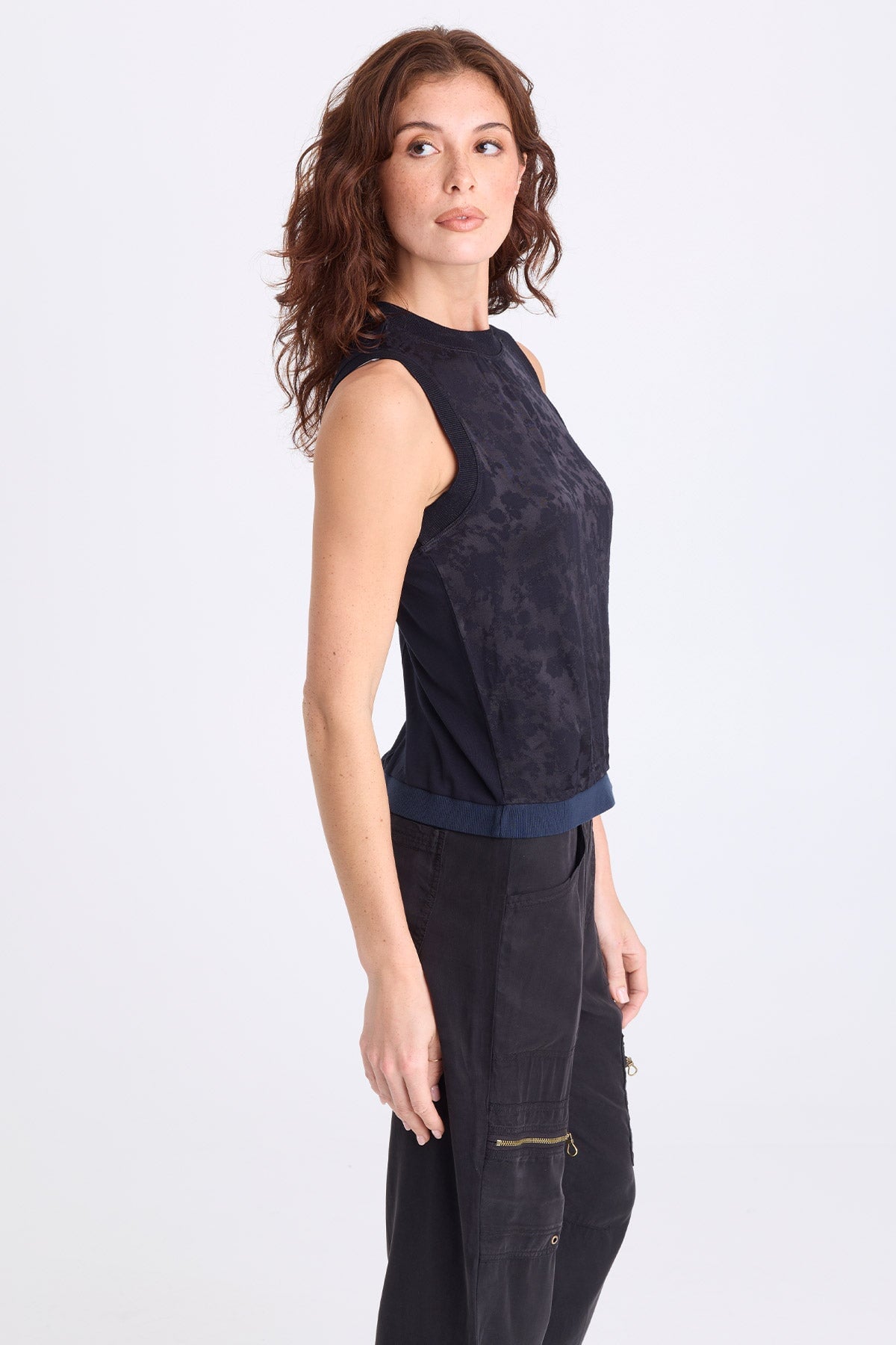 XCVI Helios Textured Satin Tank 