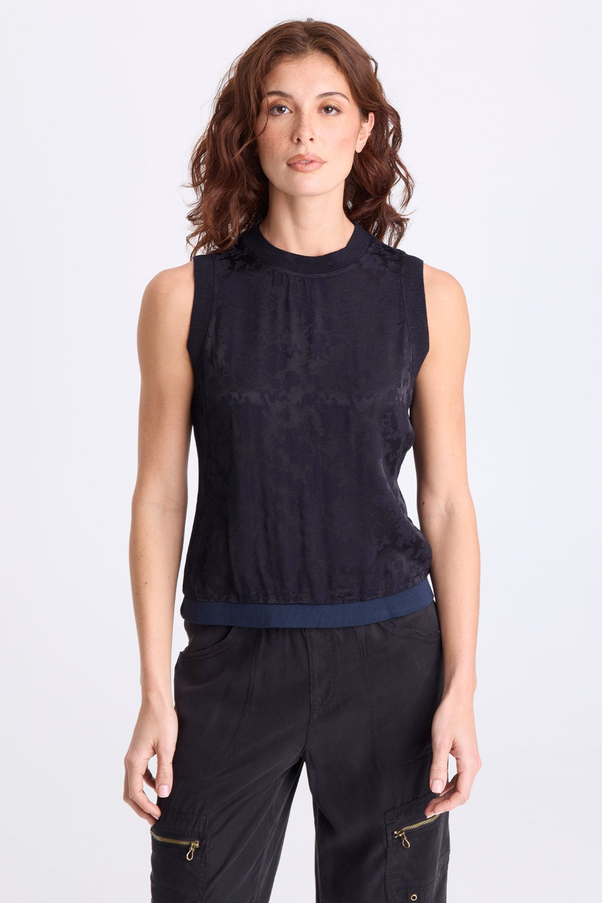 XCVI Helios Textured Satin Tank 