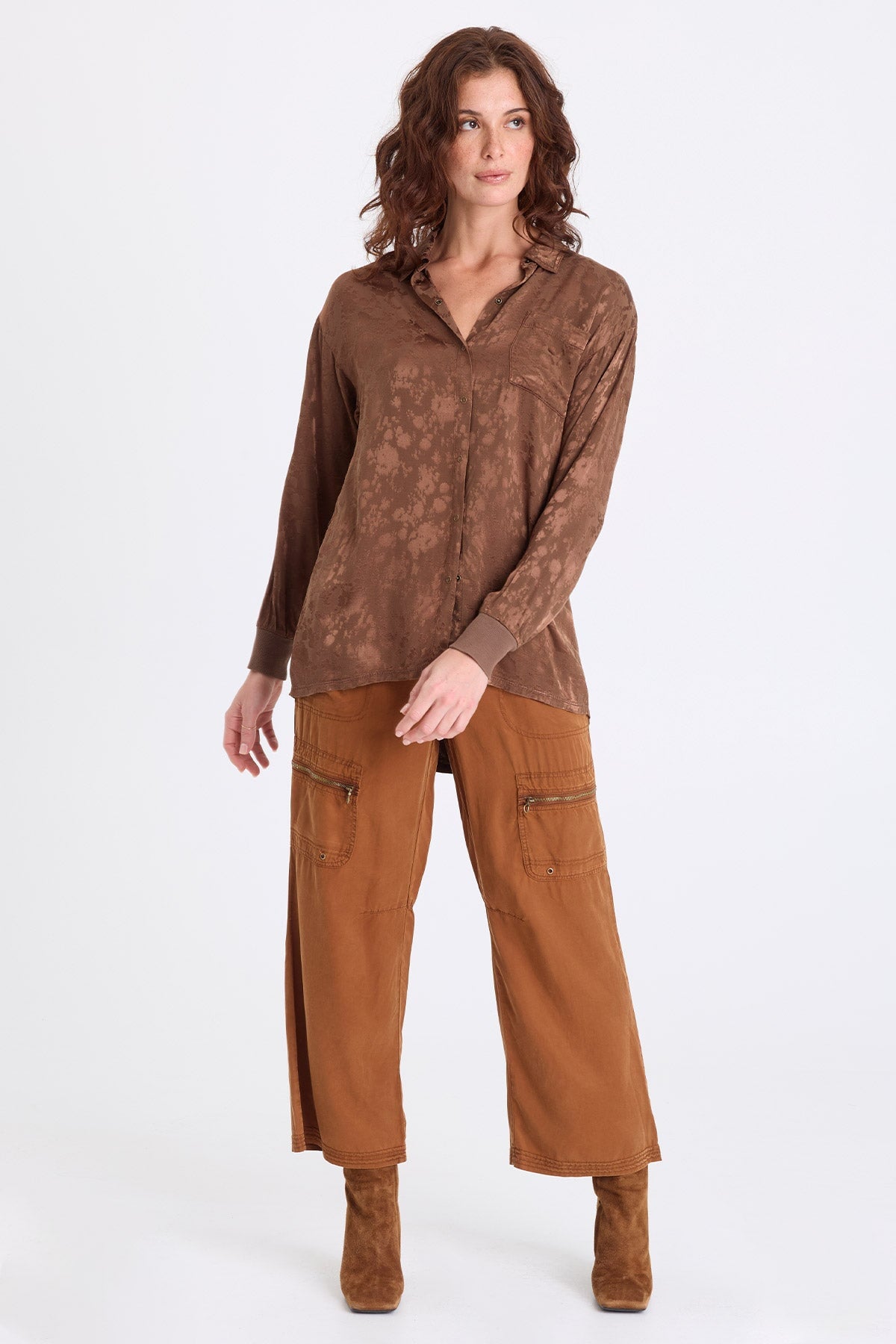 XCVI Neptune Textured Satin Blouse 
