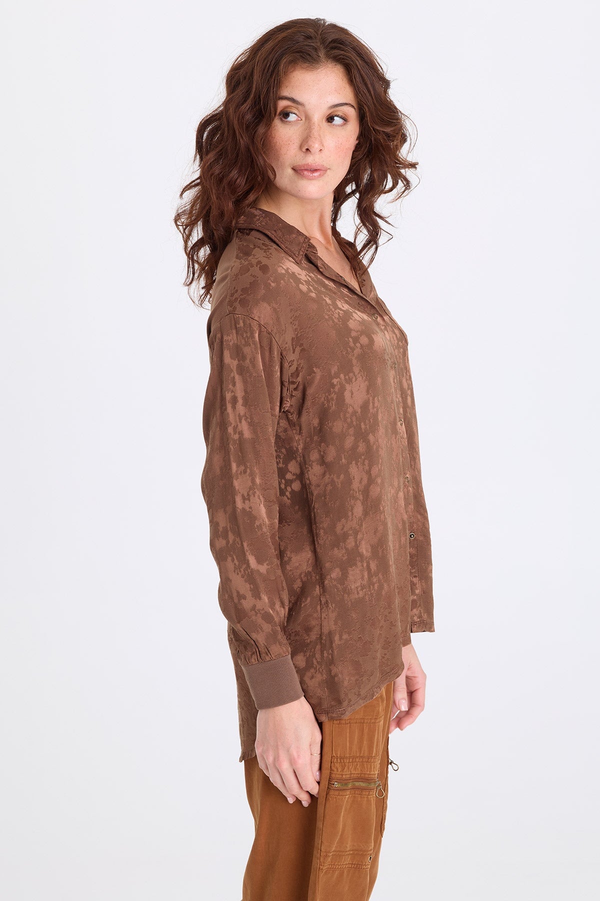 XCVI Neptune Textured Satin Blouse 
