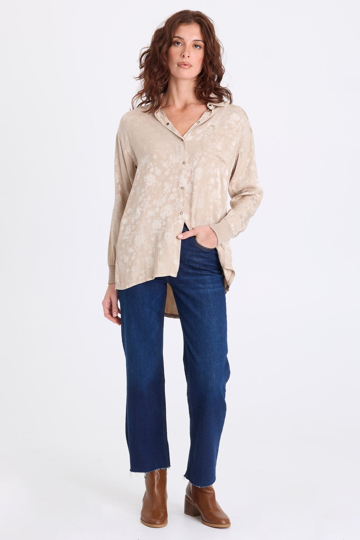 XCVI Neptune Textured Satin Blouse 