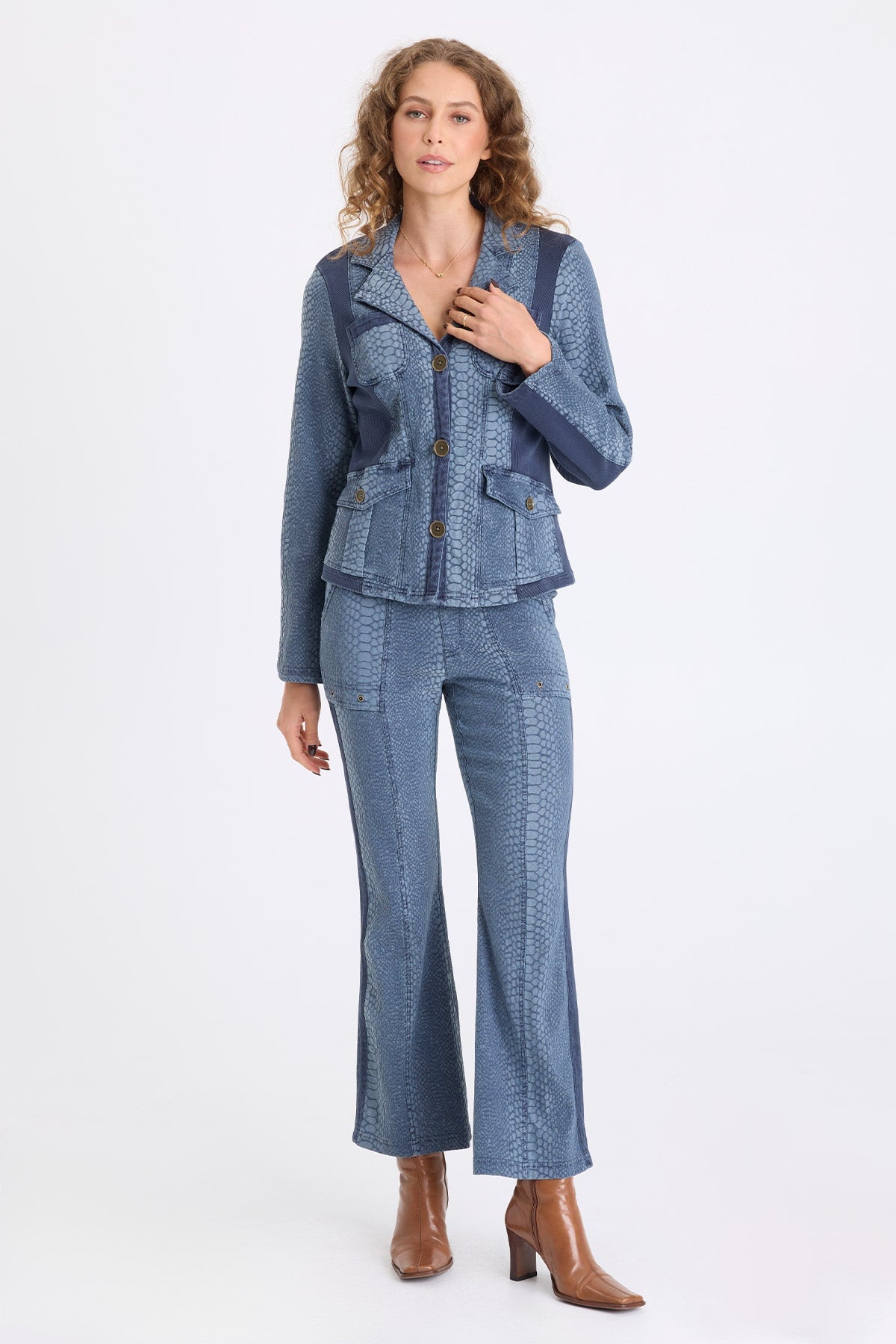 XCVI Crispin Jacquard Flare Leg Pant 