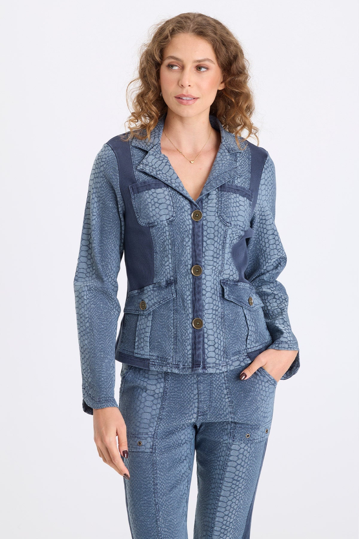 XCVI Cornelia Jacquard Fitted Blazer 