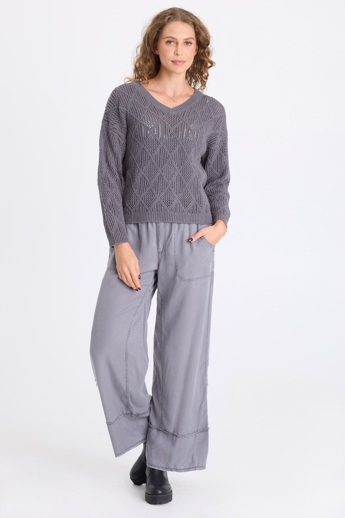 XCVI Agrippa Cotton Open Knit Pullover 