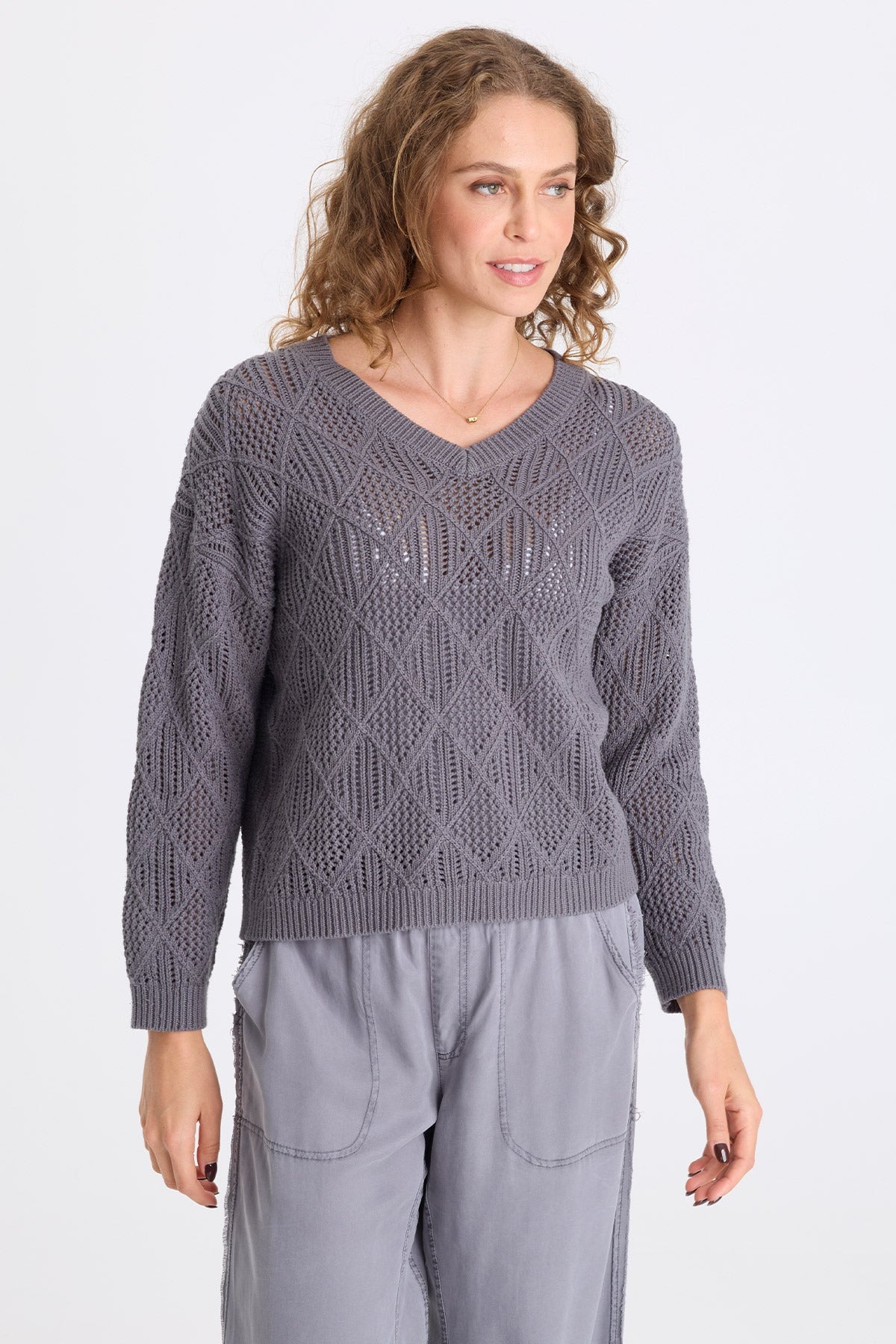 XCVI Agrippa Cotton Open Knit Pullover 