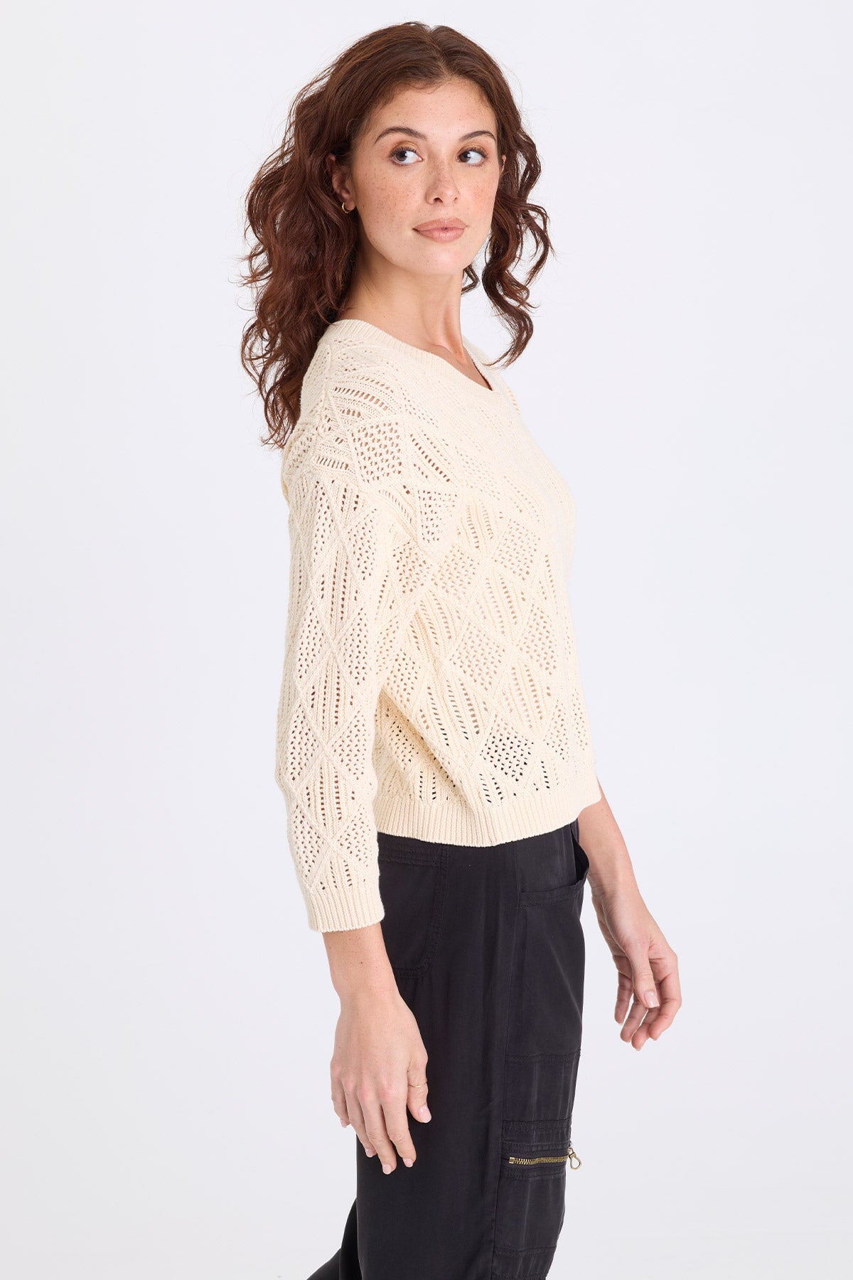 XCVI Agrippa Cotton Open Knit Pullover 