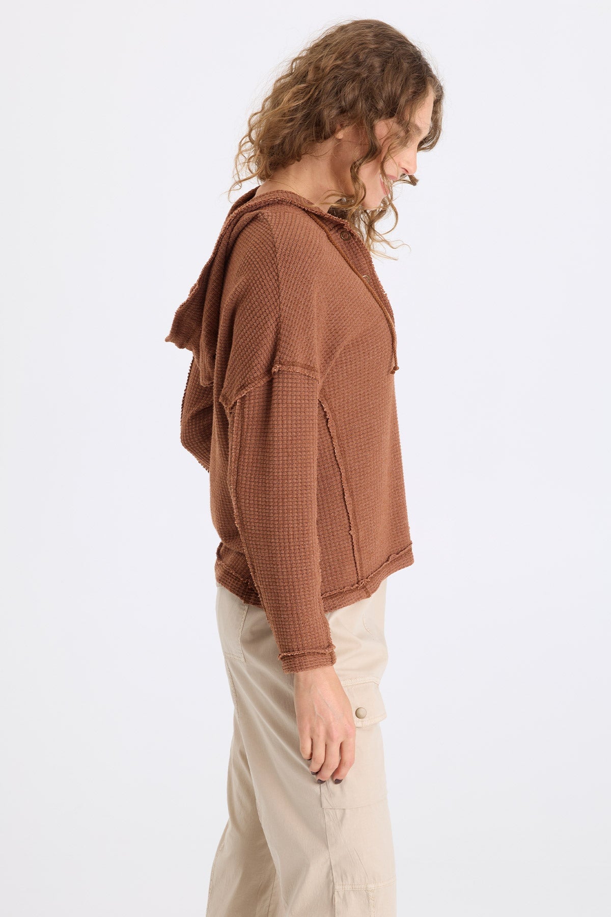 XCVI Panya Thermal Henley Hood Top 