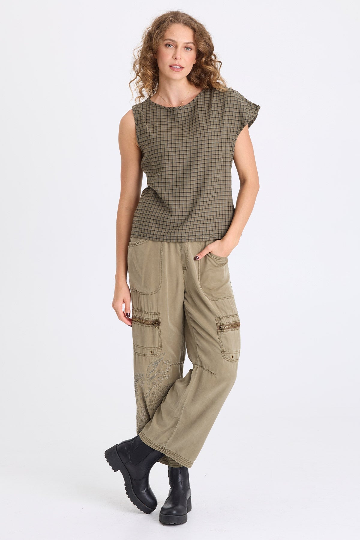 XCVI Odran Embroidered Twill Cargo Pant 