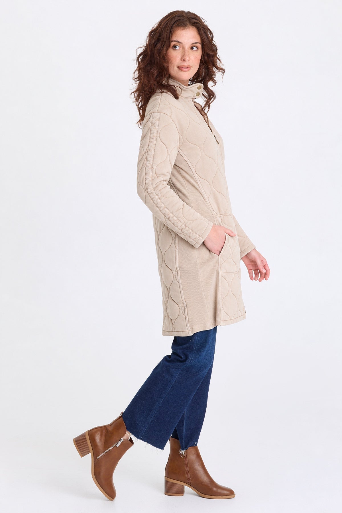 XCVI Memphis Wave Quilting Long Jacket 