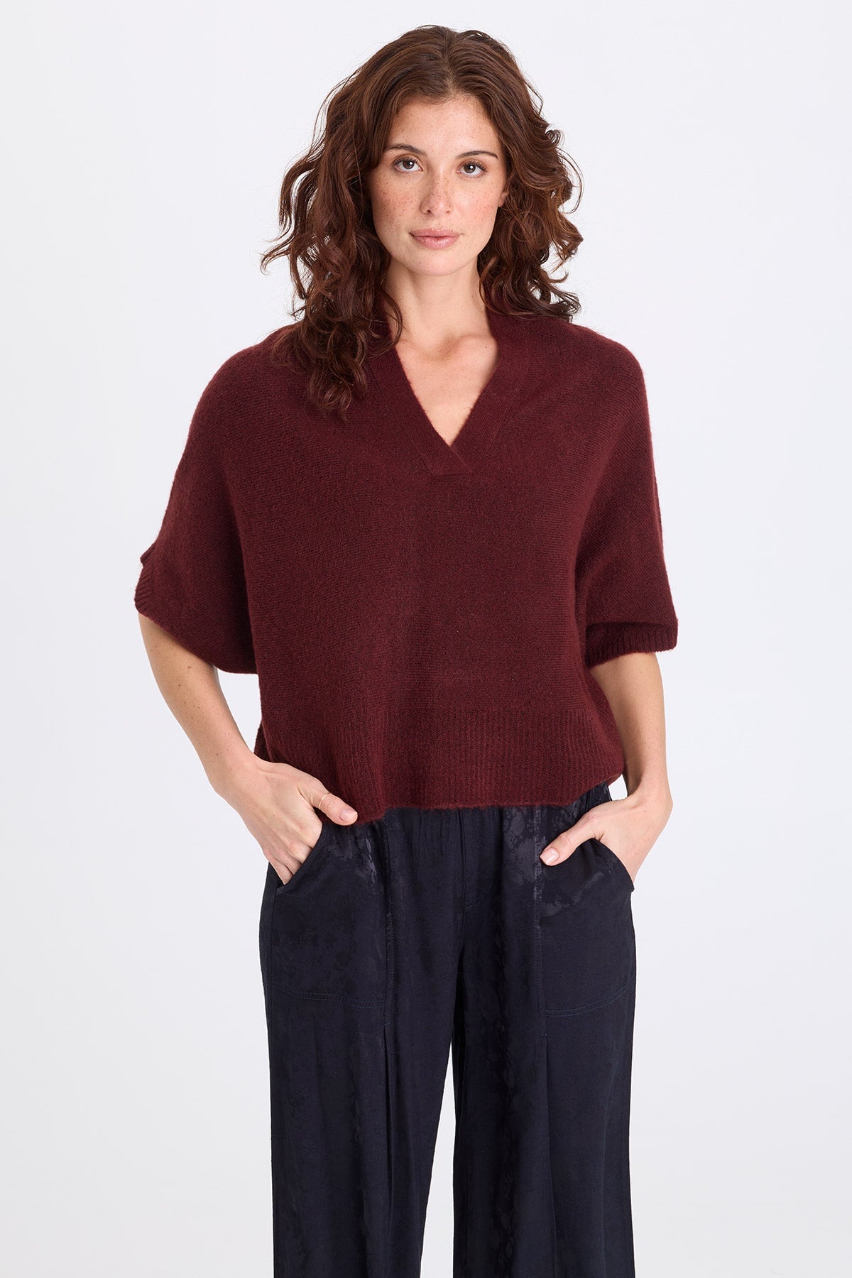 XCVI Atemu Sweater-Knit V-Neck Pullover 