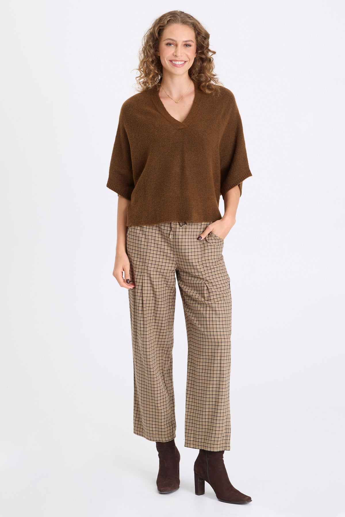 XCVI Amun Plaid Tapered Pant 