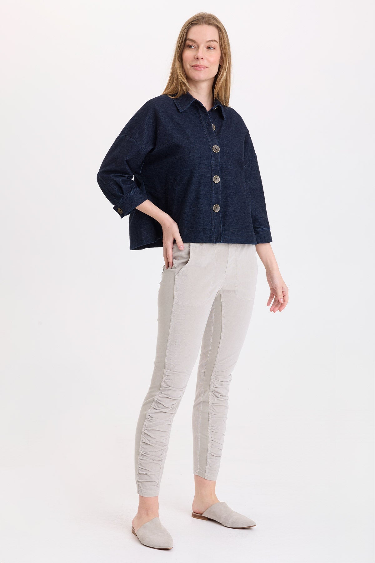 Wearables Corduroy Penny Ruched Legging 