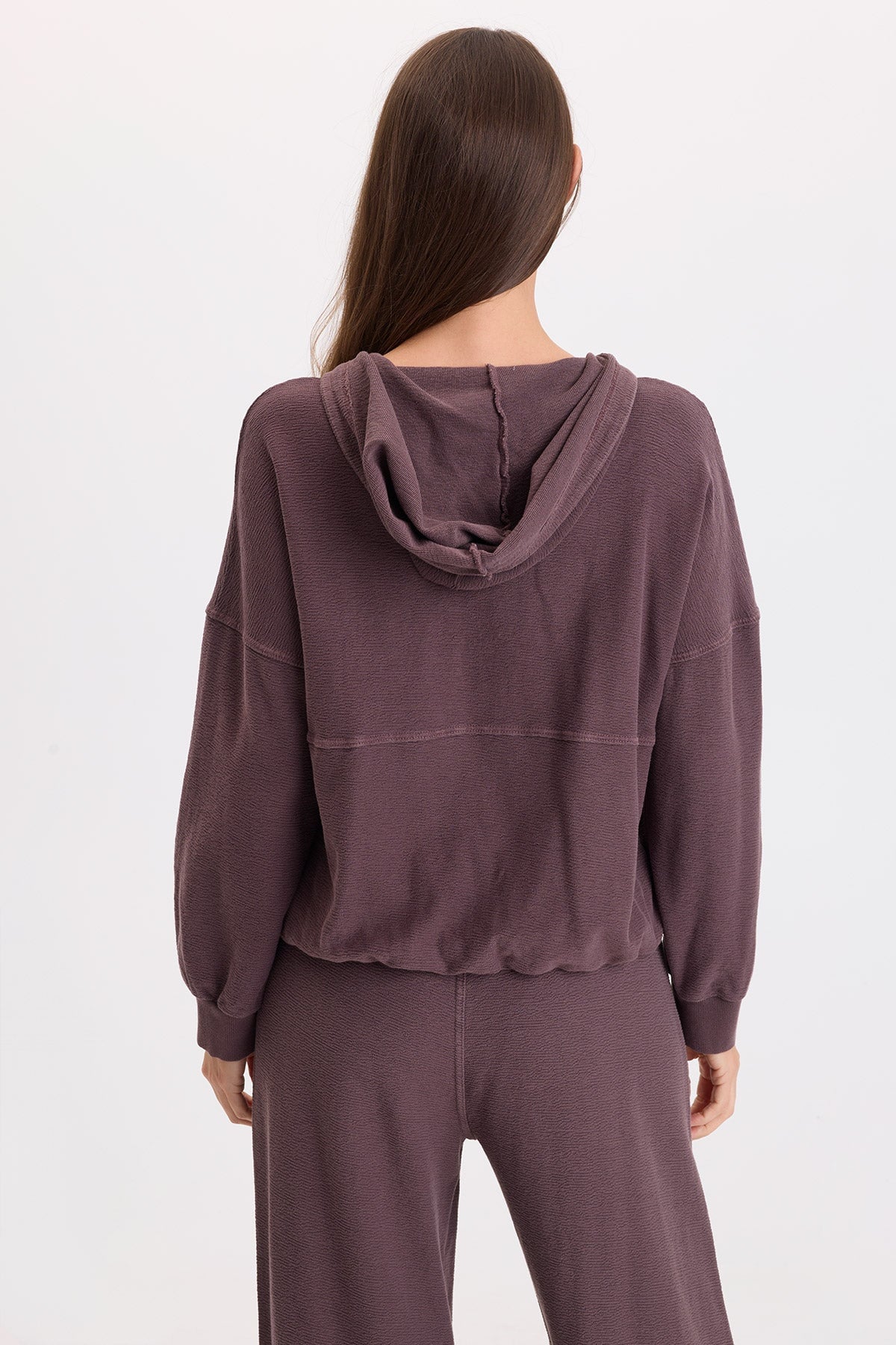 Wearables Baylen Crepe-Knit Zip-Up Hoodie 