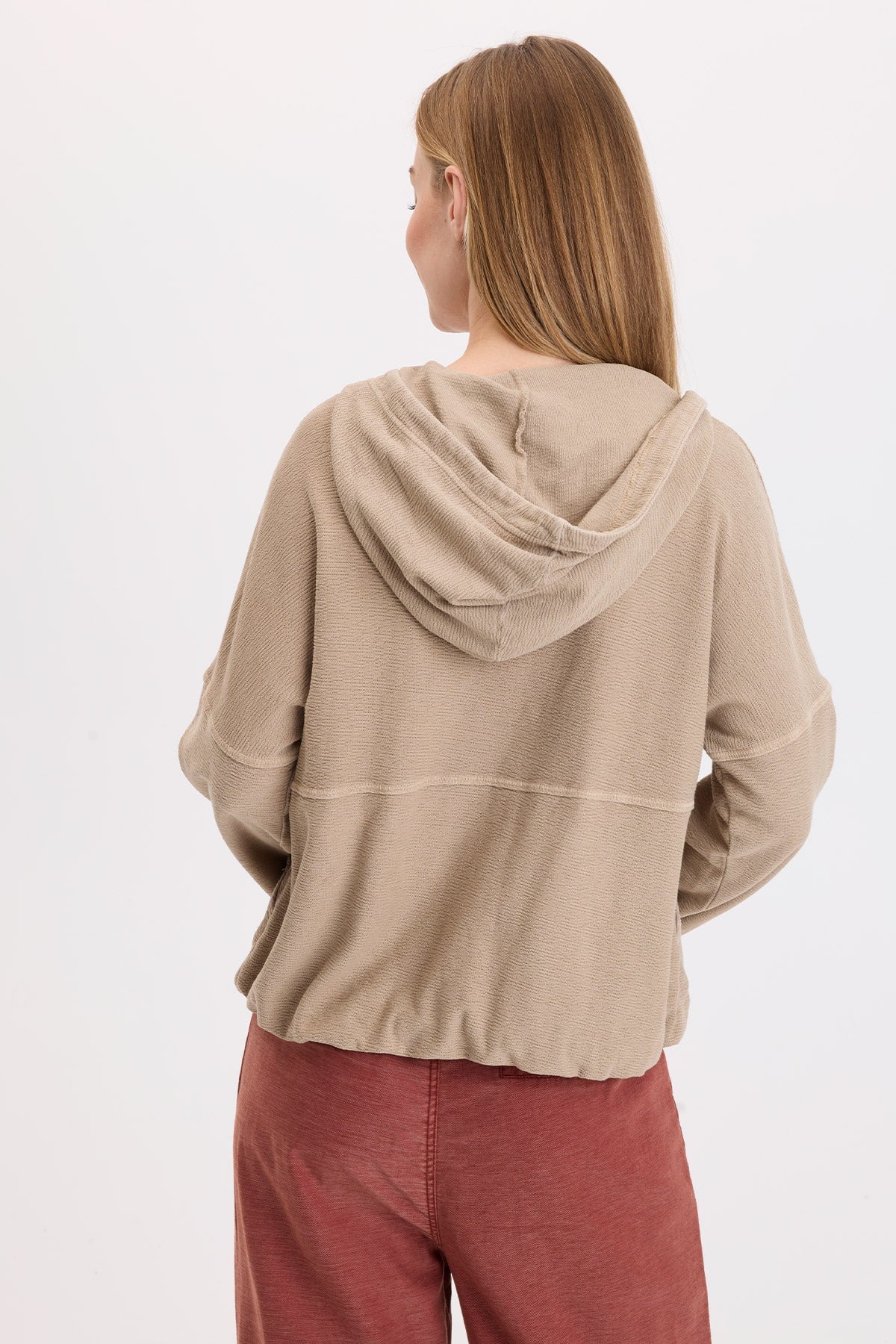 Wearables Baylen Crepe-Knit Zip-Up Hoodie 