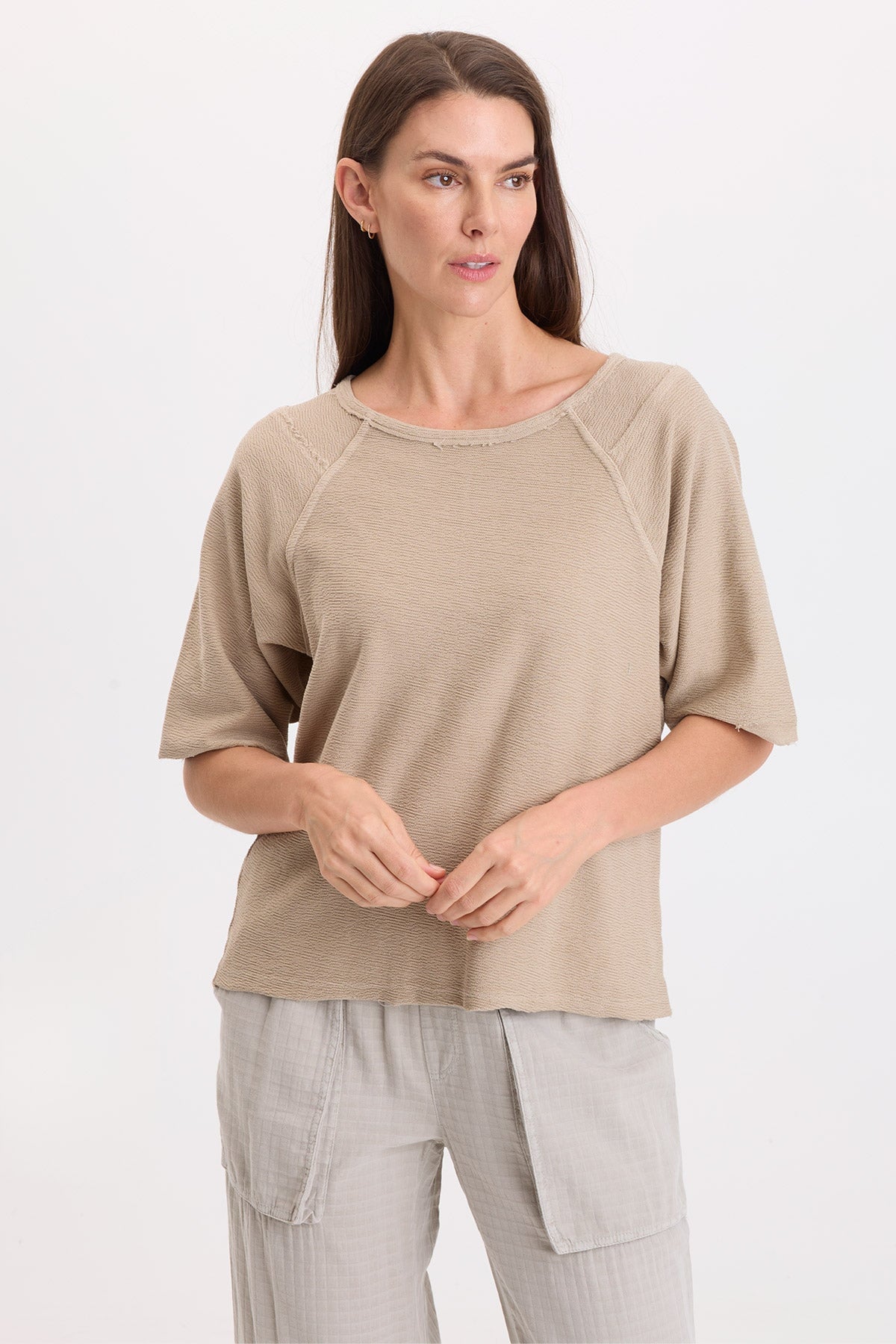 Wearables Analie Crepe-Knit Short Sleeve Top 