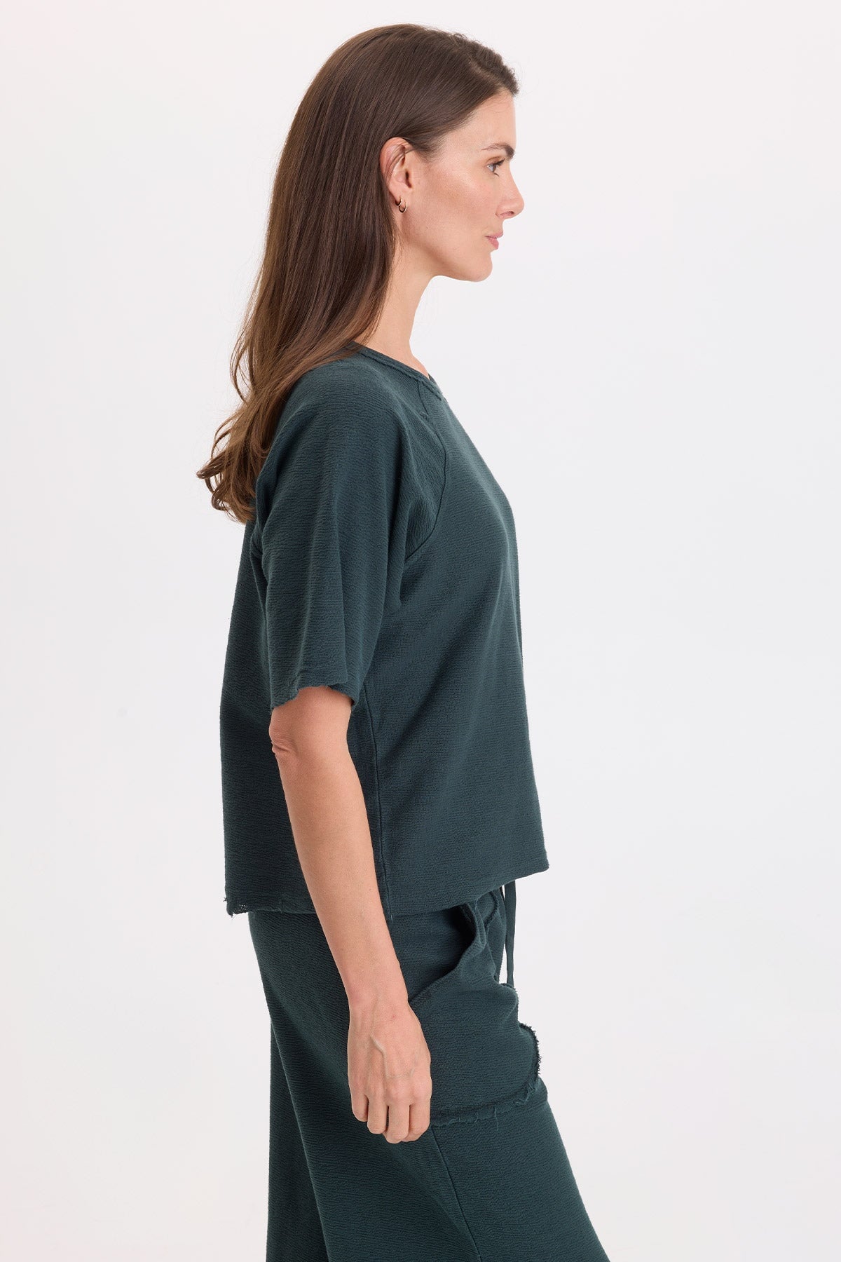 Wearables Analie Crepe-Knit Short Sleeve Top 