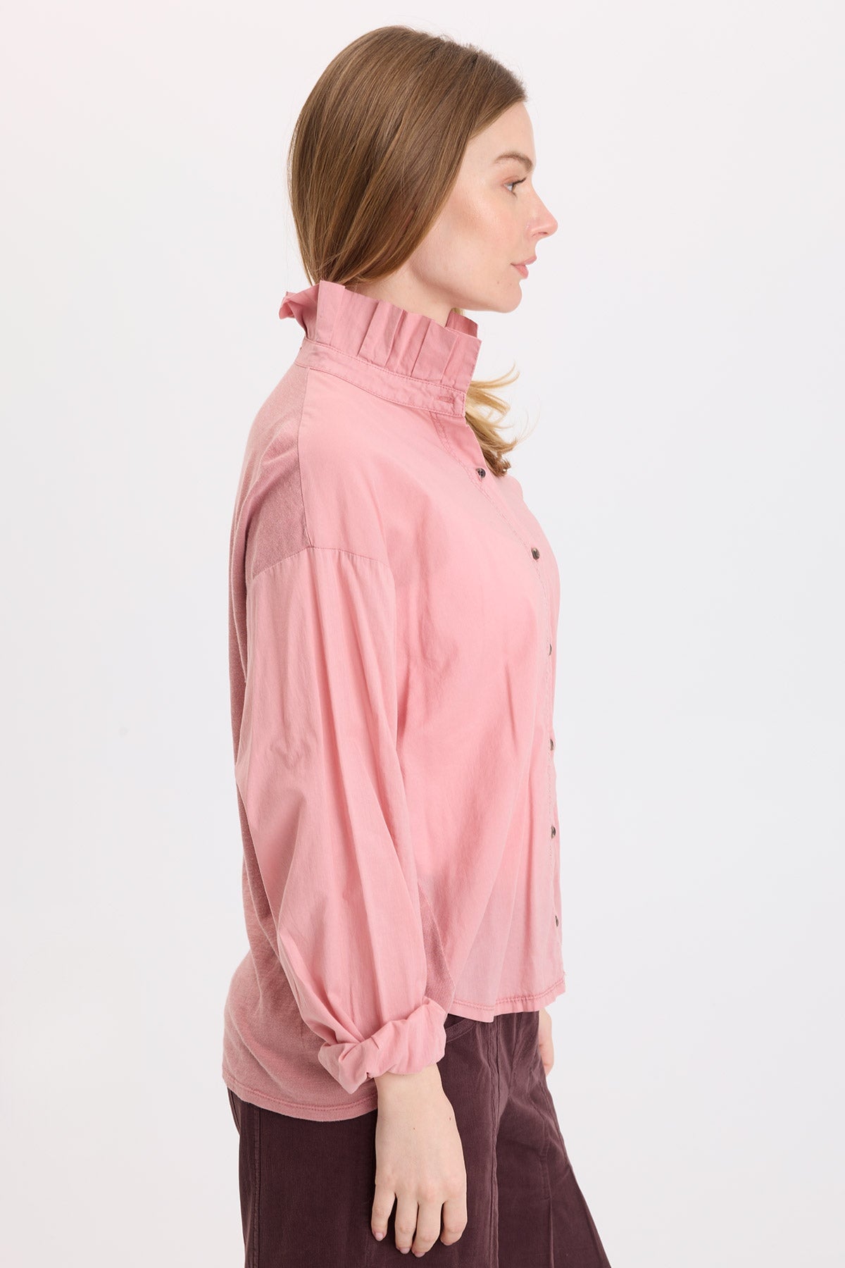 Wearables Lohan Voile Ruffle Neck Top 