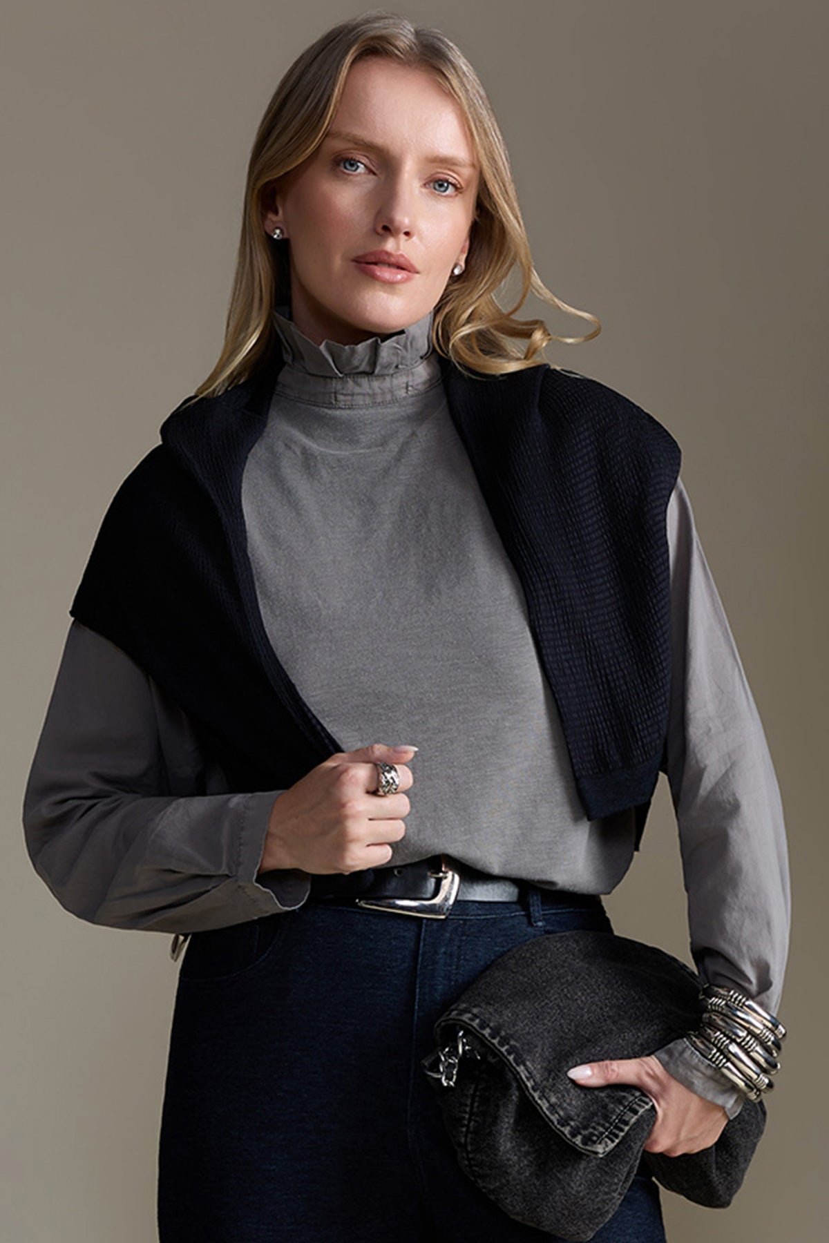Wearables Lohan Voile Ruffle Neck Top 