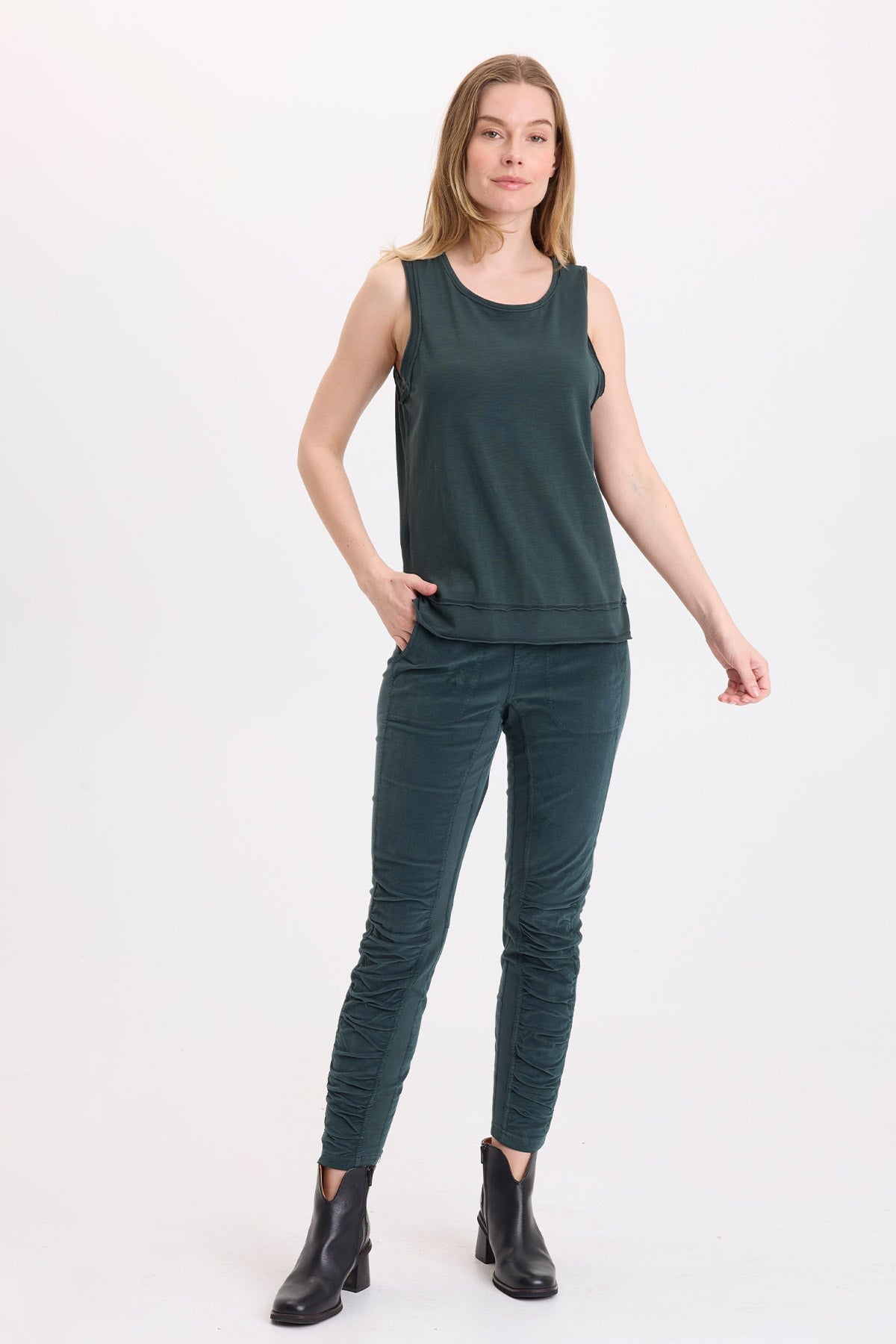 Wearables Corduroy Penny Ruched Legging 