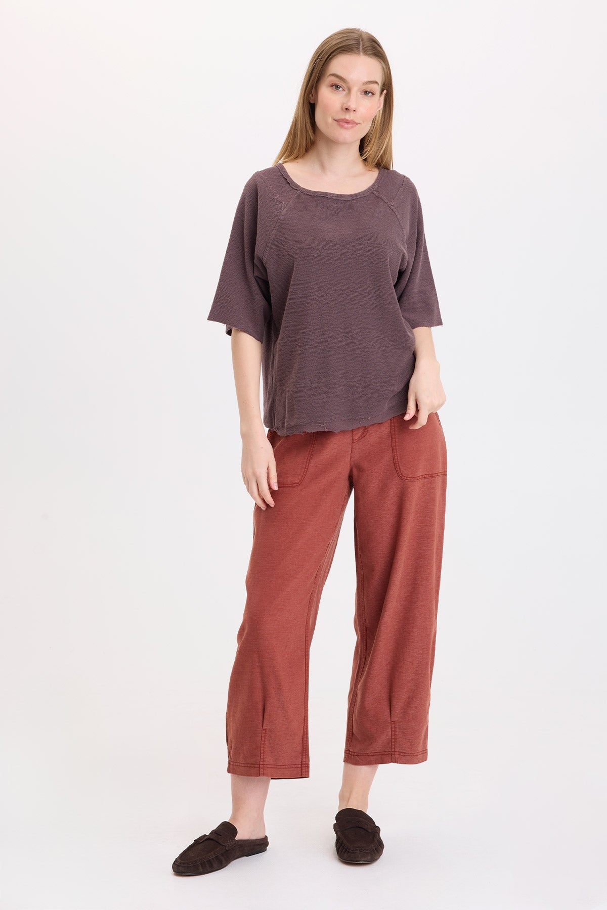 Wearables Analie Crepe-Knit Short Sleeve Top 