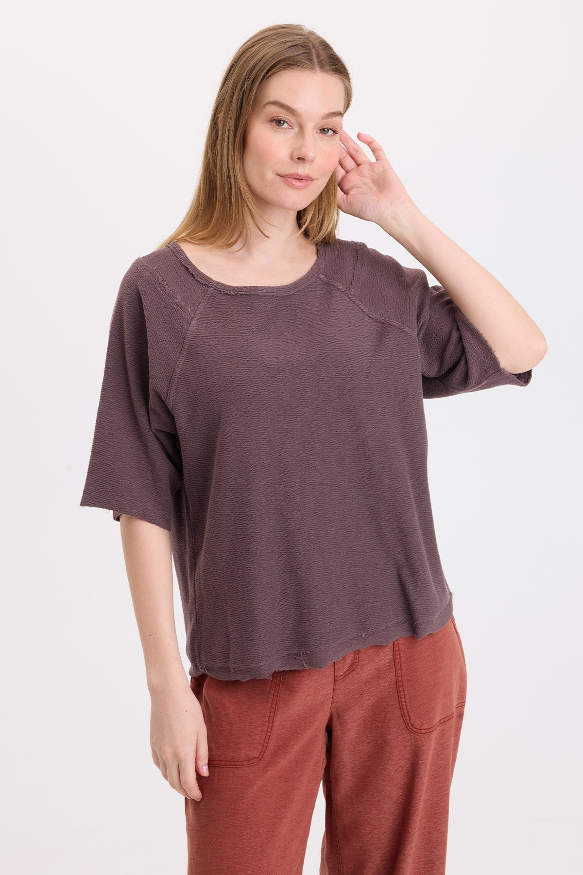Wearables Analie Crepe-Knit Short Sleeve Top 