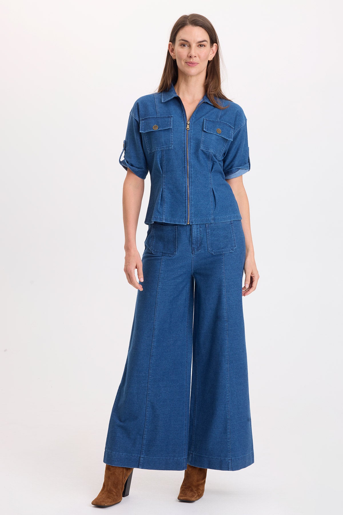 Miller Indigo Twill Wide Leg Trouser