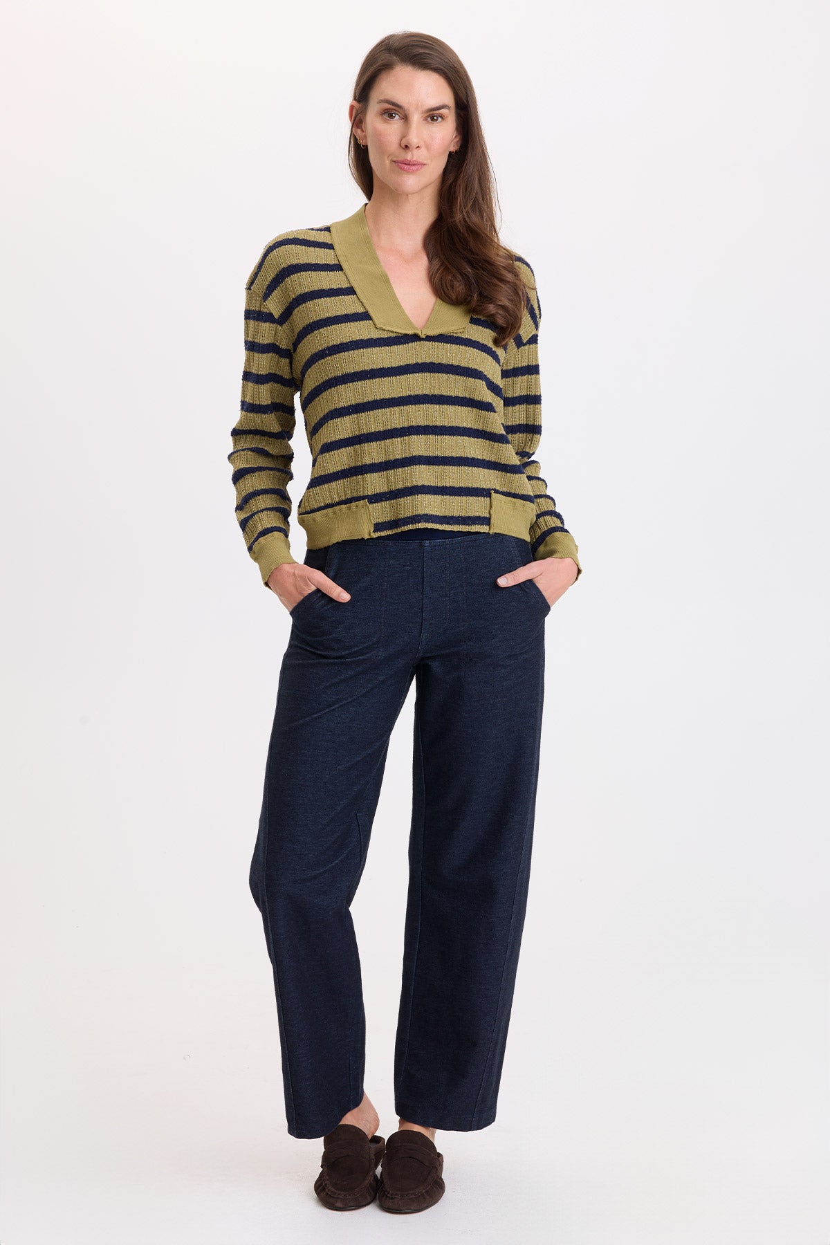 Fonz Stripe V-Neck Top