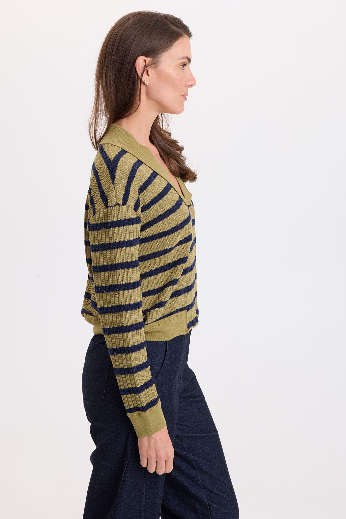 Fonz Stripe V-Neck Top