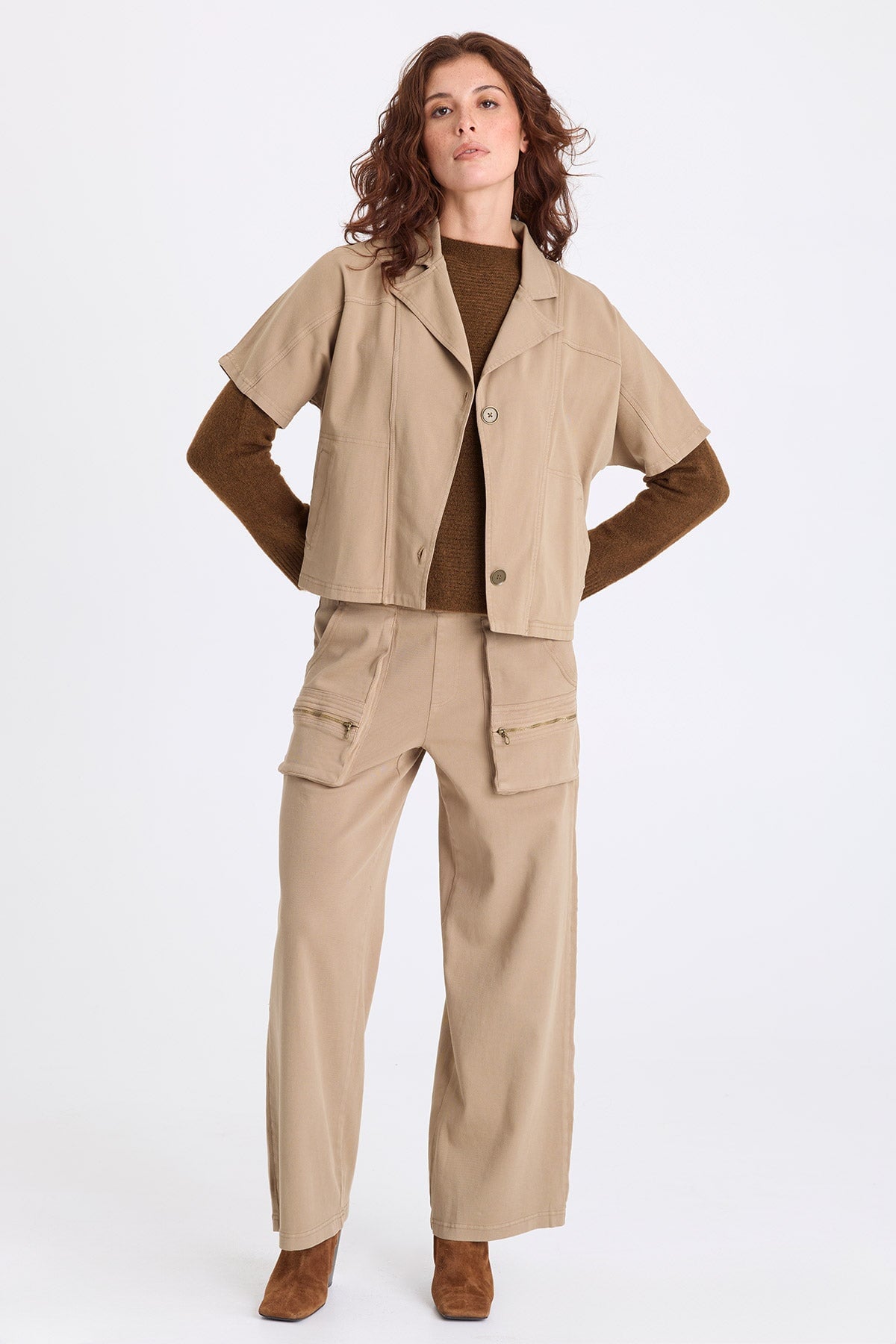 XCVI Nevo Twill Capelet-Style Jacket 