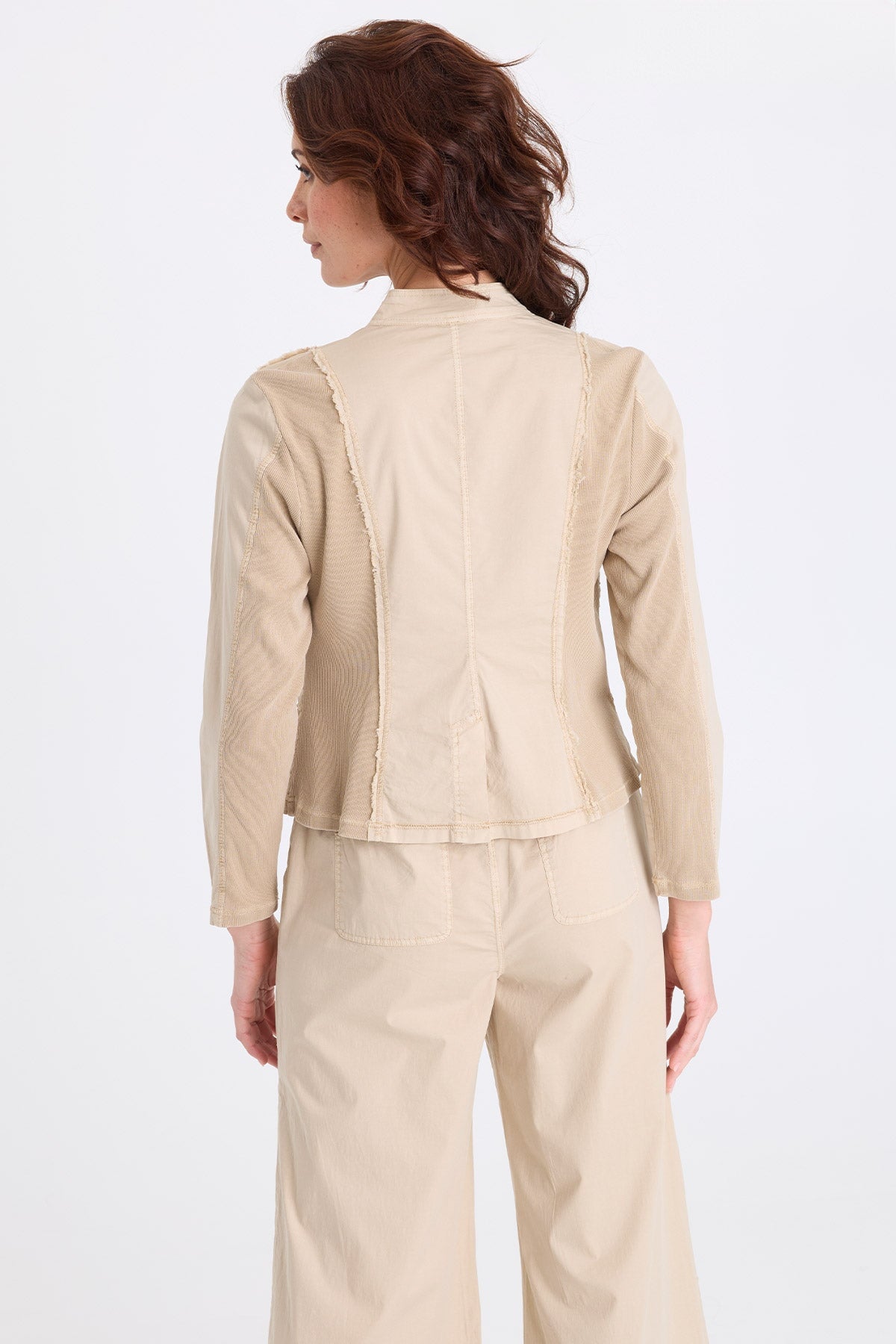 XCVI Mousa Poplin Grid Pintuck Blazer 
