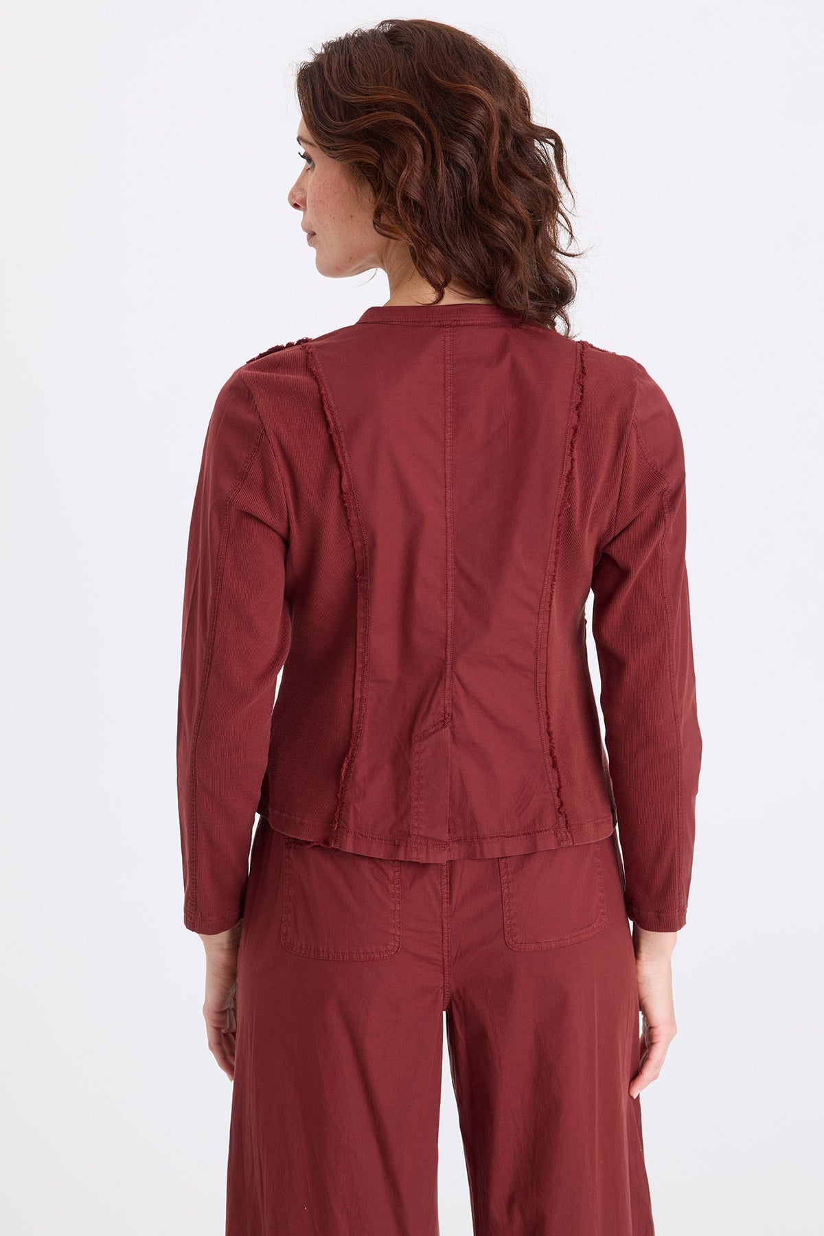 XCVI Mousa Poplin Grid Pintuck Blazer 