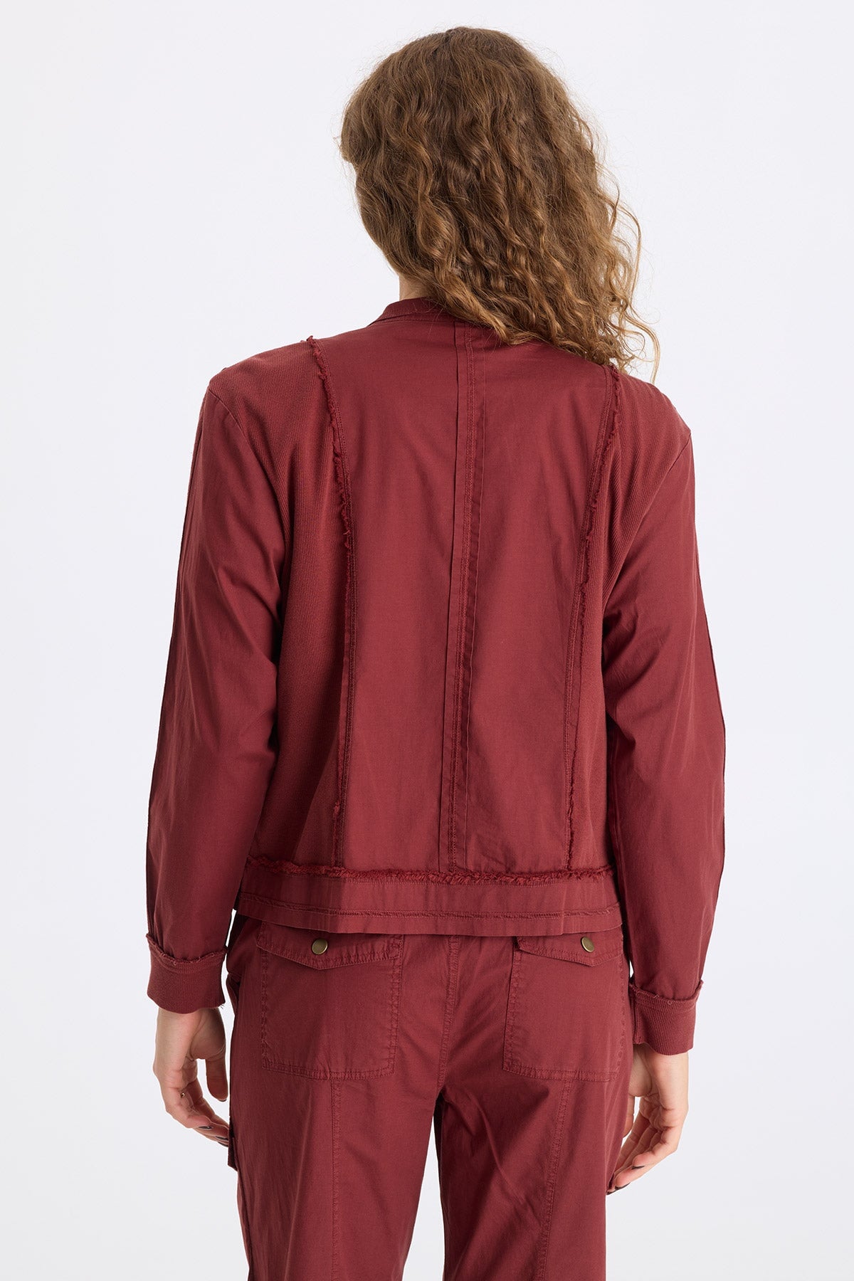 XCVI Freyda Poplin Grid Pintuck Bomber 