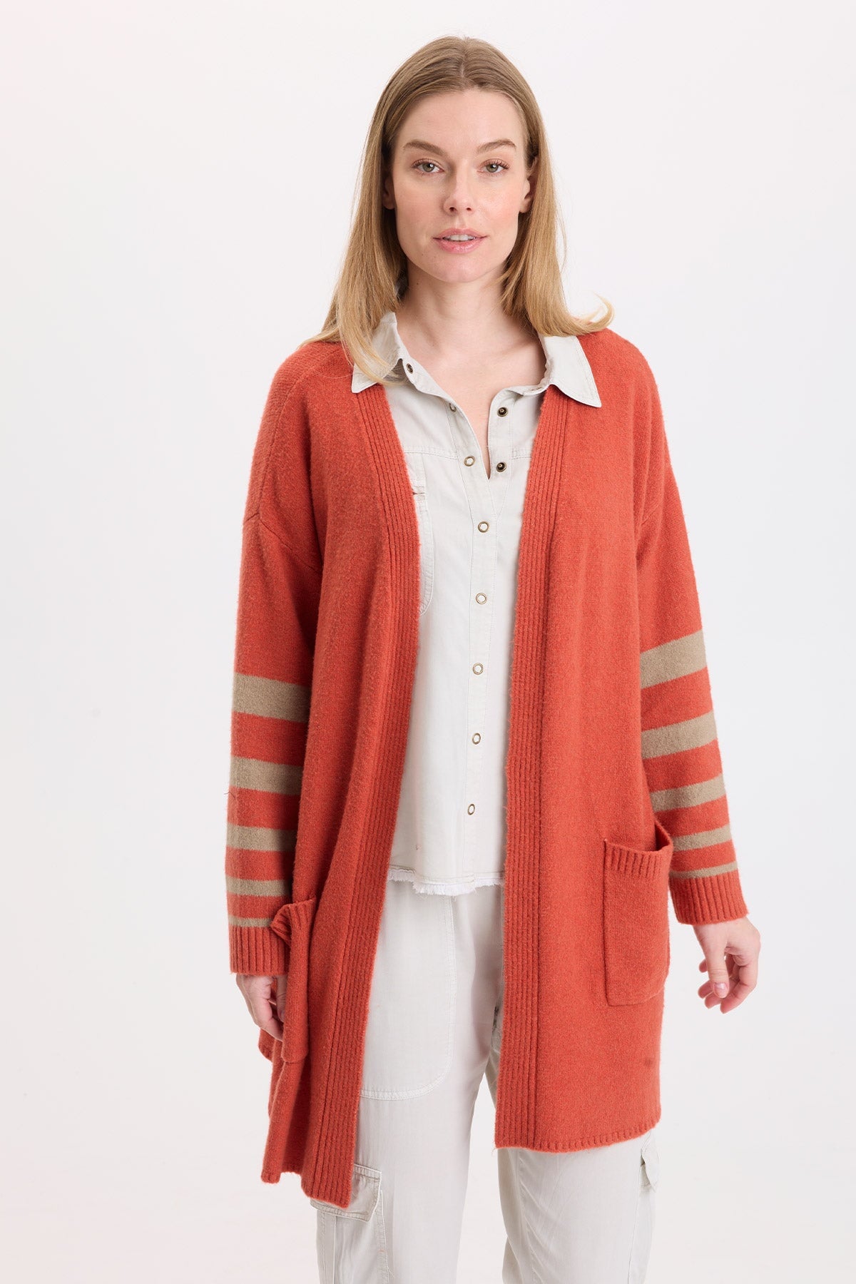 Wearables Ayla Striped Sleeves Cardigan 